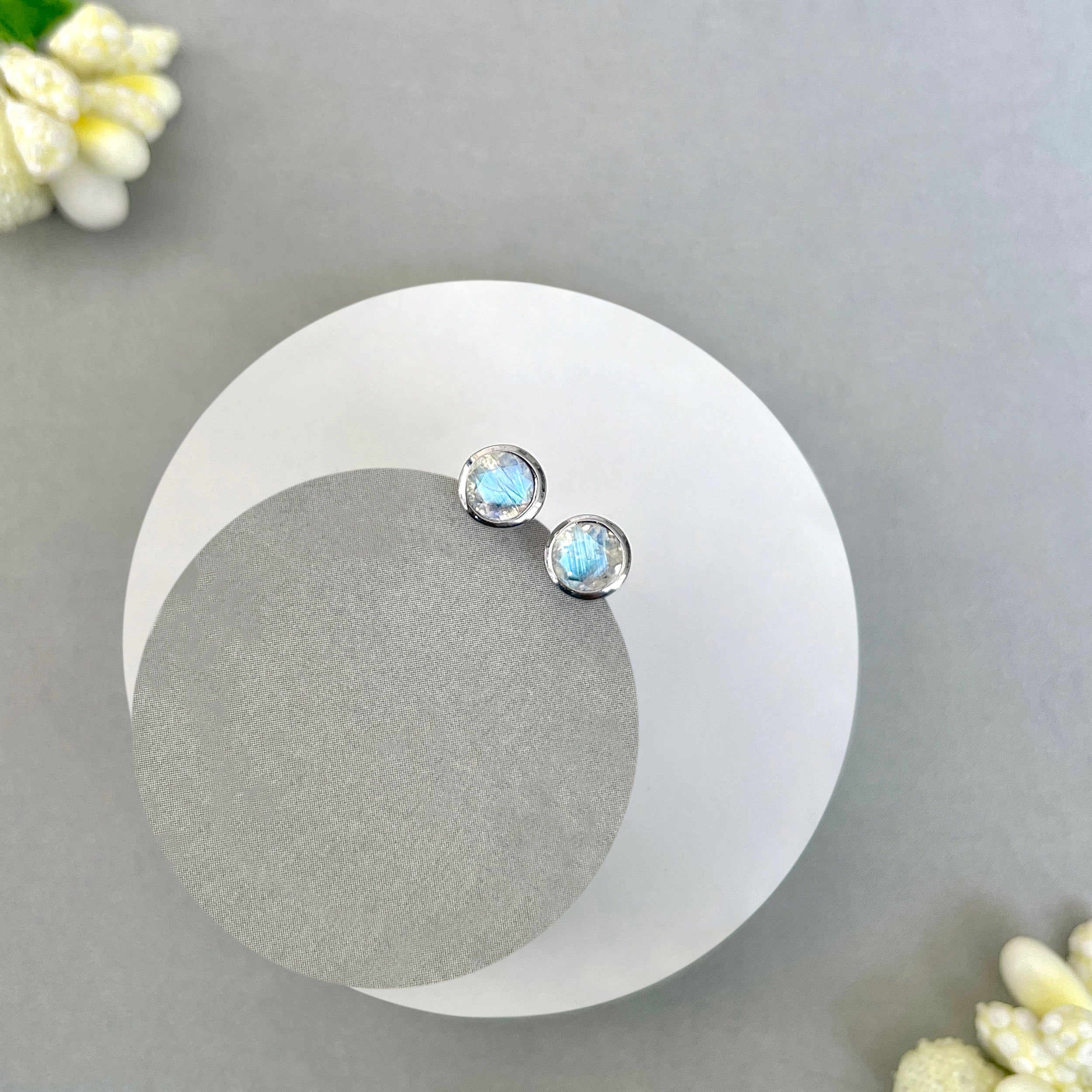 Moonstone Stud Earring-(RBM-SE-1375.)