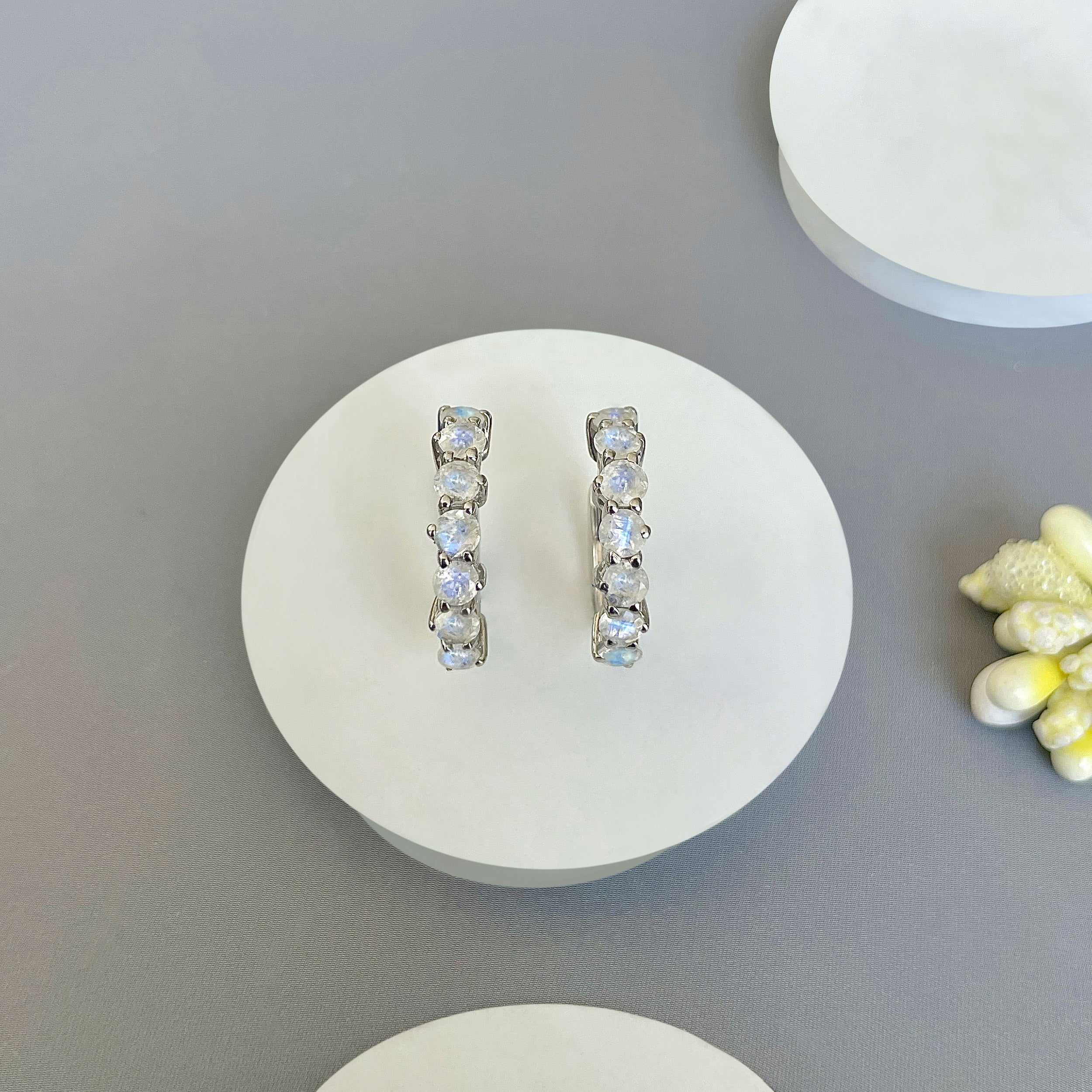 Moonstone Hoop Earring-(RBM-SE-1473.)