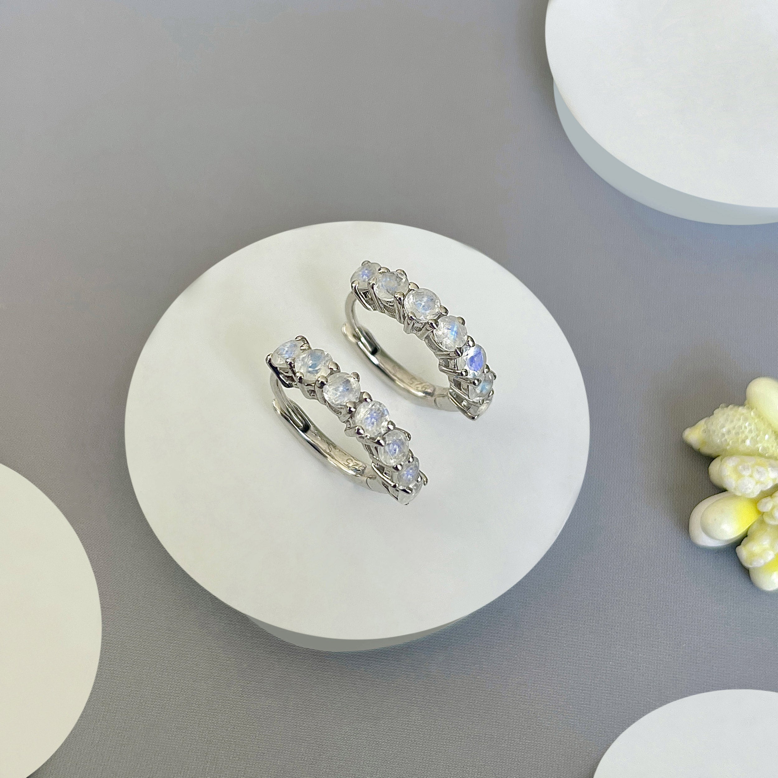 Moonstone Hoop Earring-(RBM-SE-1473.)
