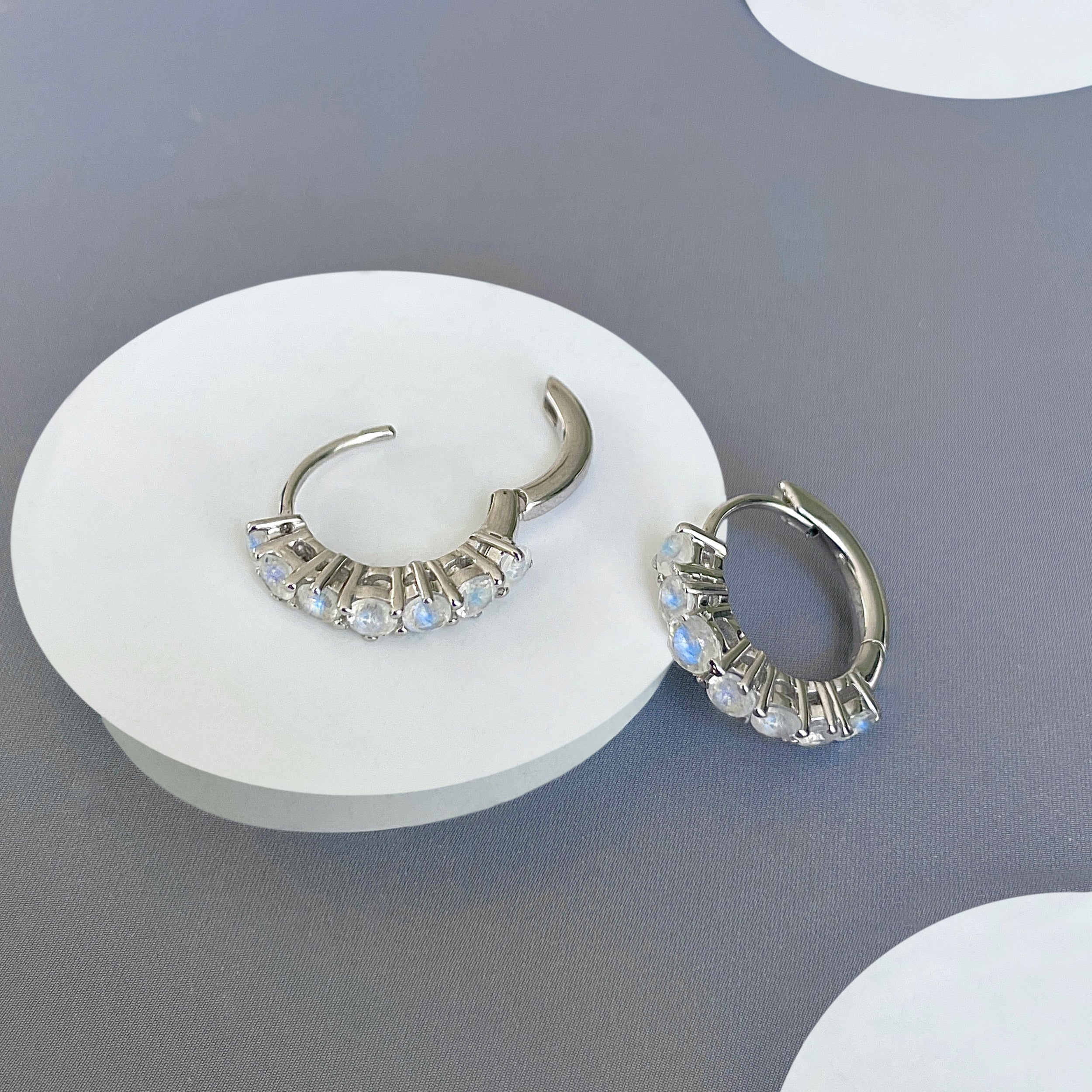 Moonstone Hoop Earring-(RBM-SE-1473.)