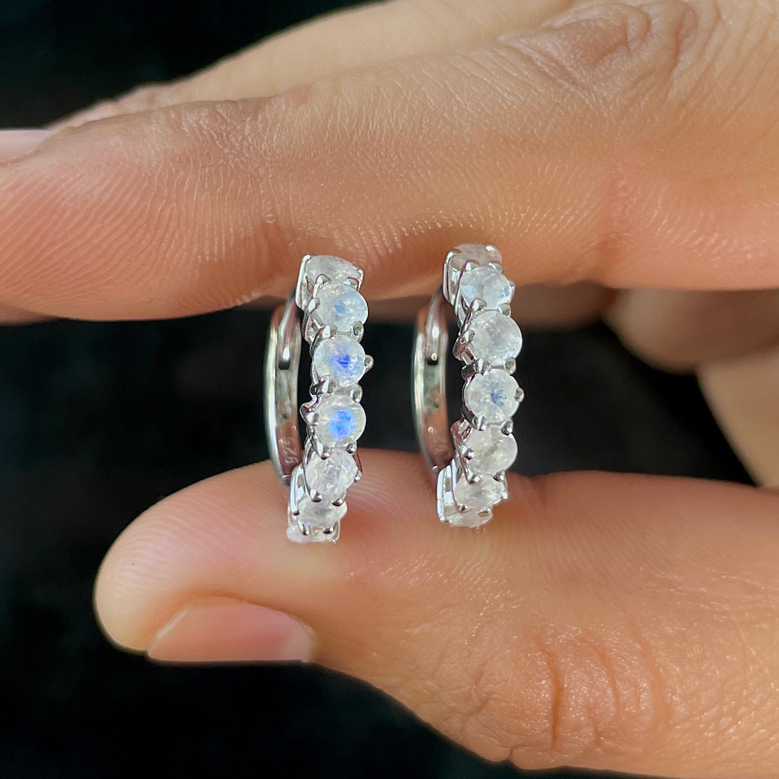 Moonstone Hoop Earring-(RBM-SE-1473.)