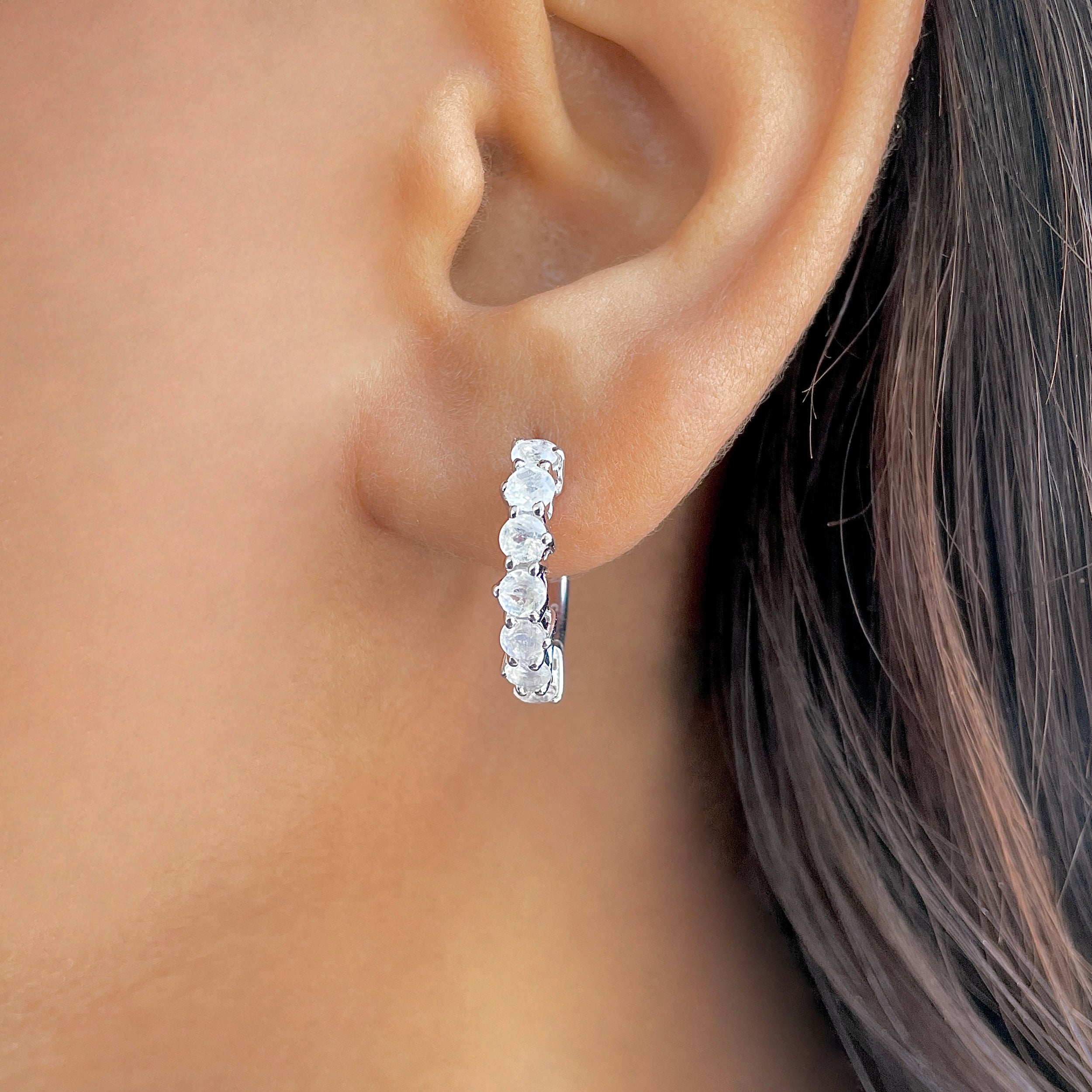 Moonstone Hoop Earring-(RBM-SE-1473.)