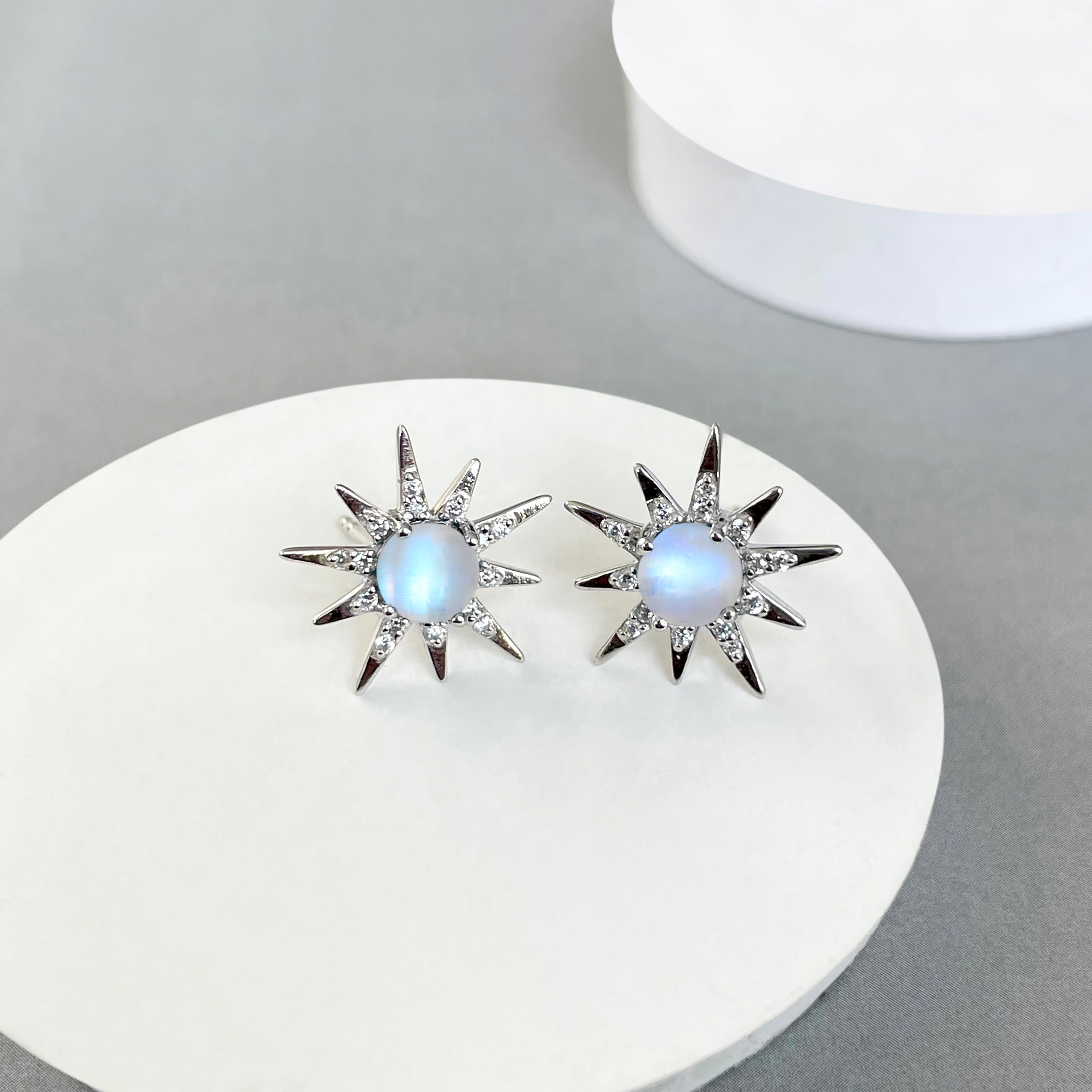 Moonstone Stud Earring-(RBM-SE-50-W.)