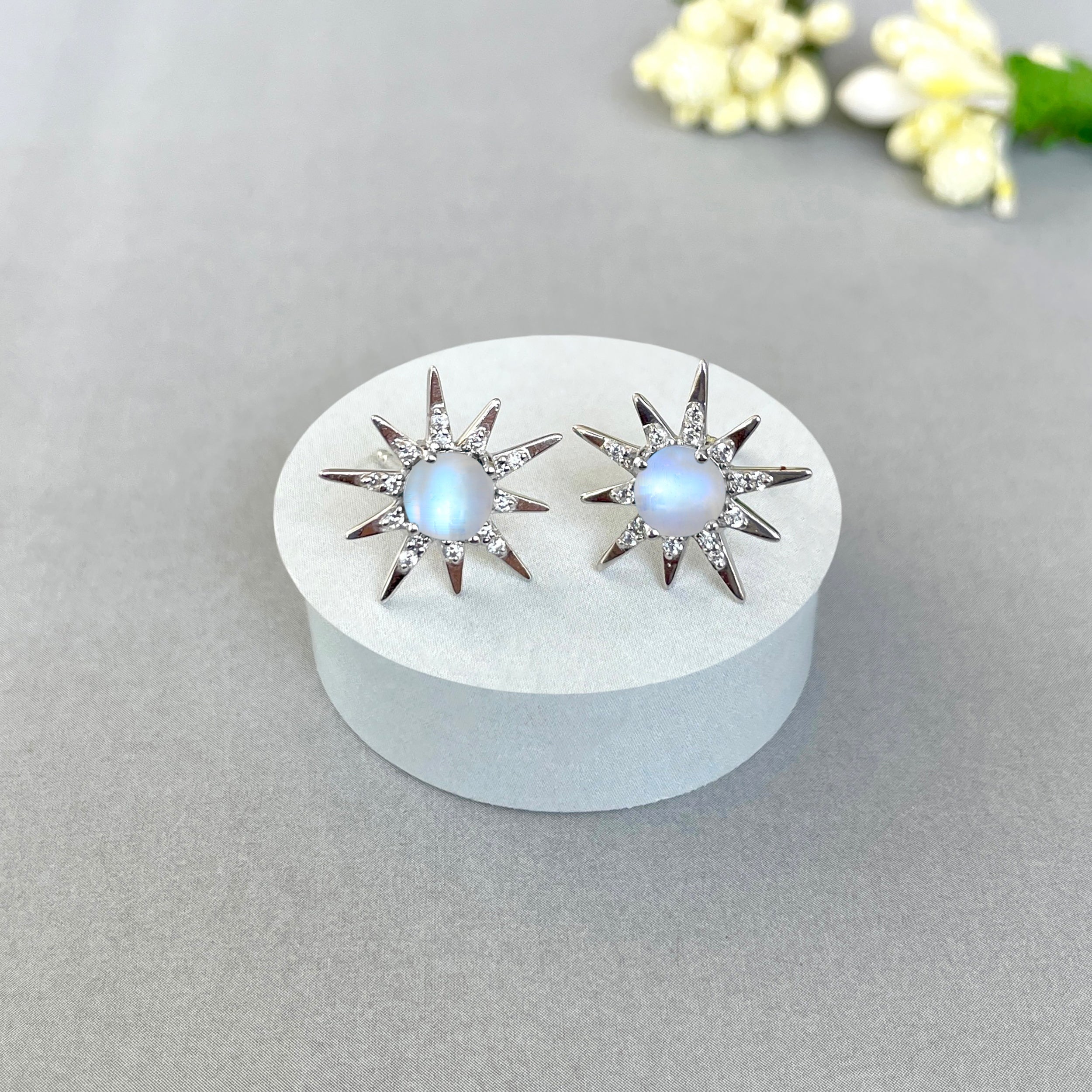Moonstone Stud Earring-(RBM-SE-50-W.)
