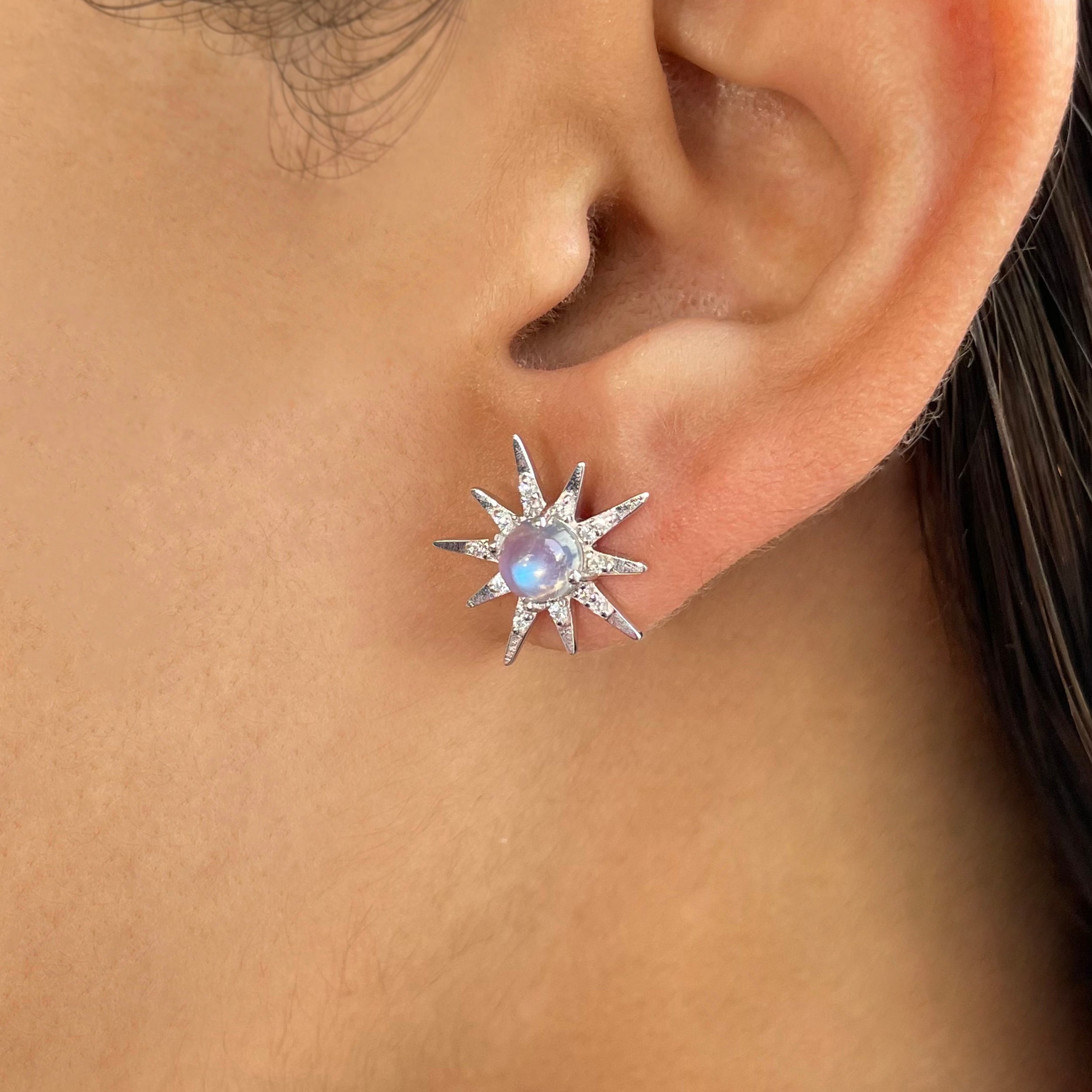 Moonstone Stud Earring-(RBM-SE-50-W.)