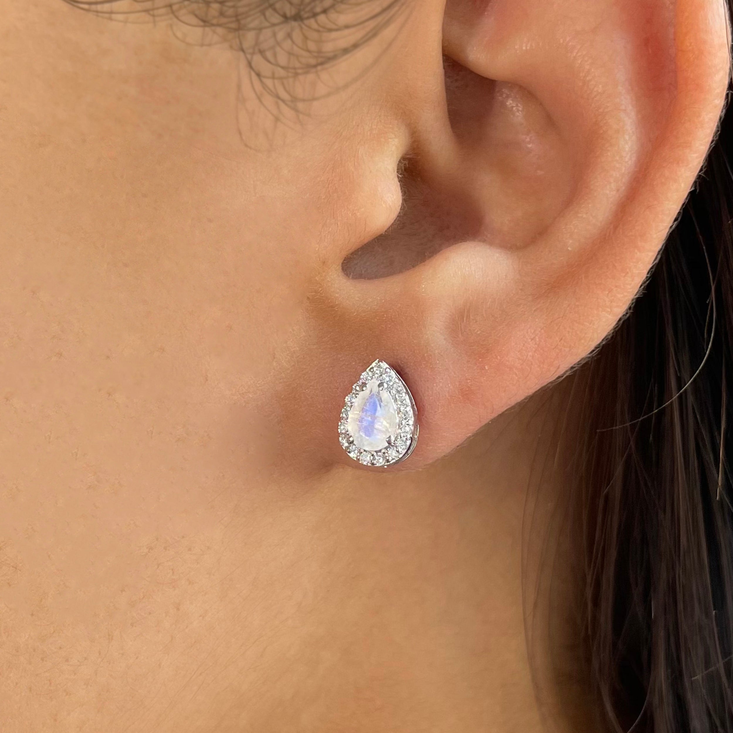 Moonstone Stud Earrings-(RBM-SE-52W.)