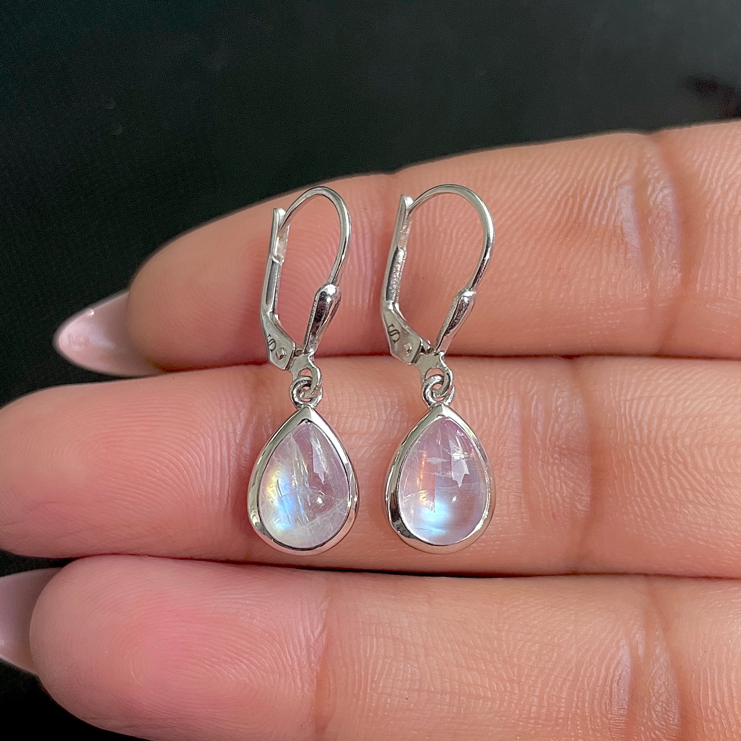 Moonstone Leverback Earring-(RBM-SE-558.)