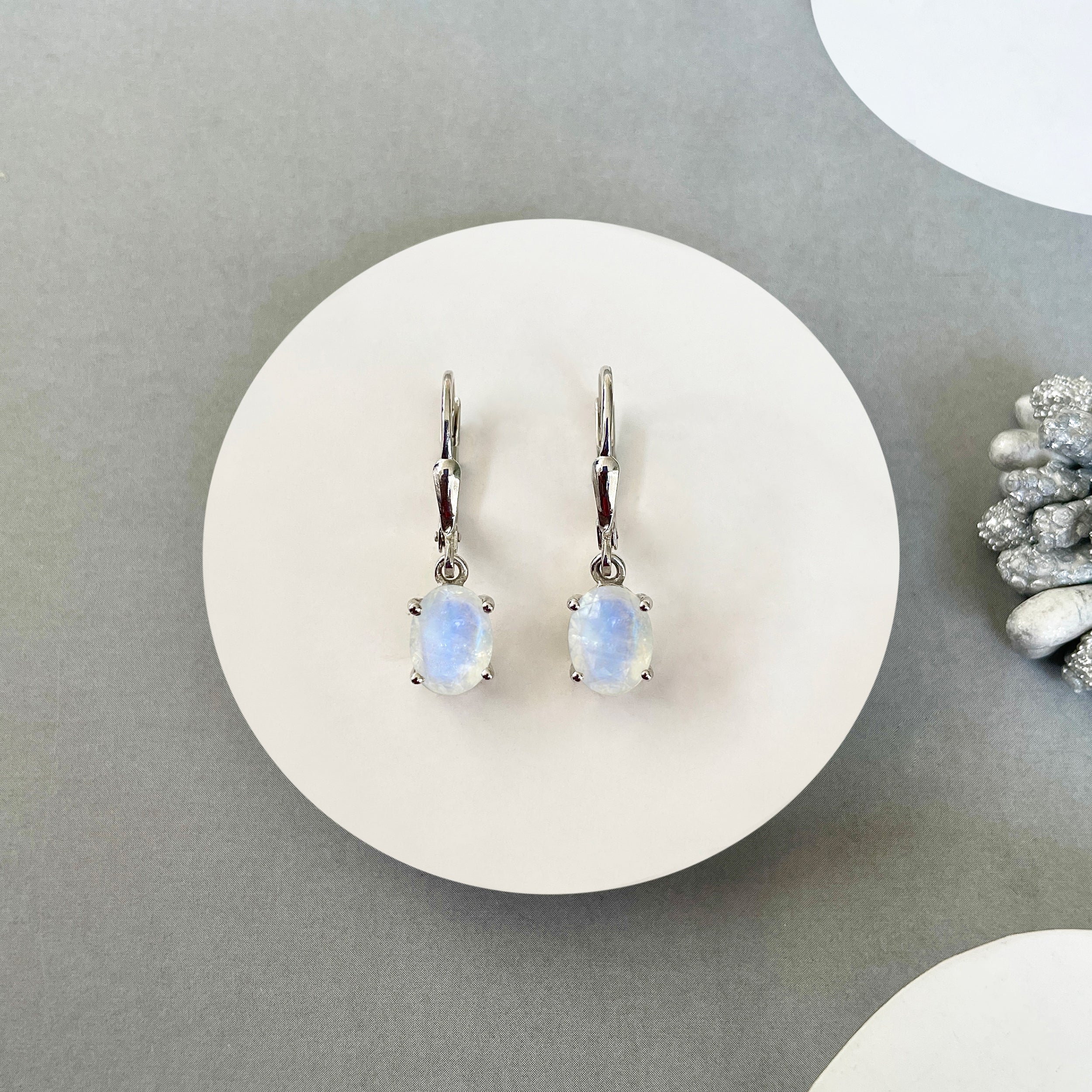 Moonstone Leverback Earring-(RBM-SE-673.)