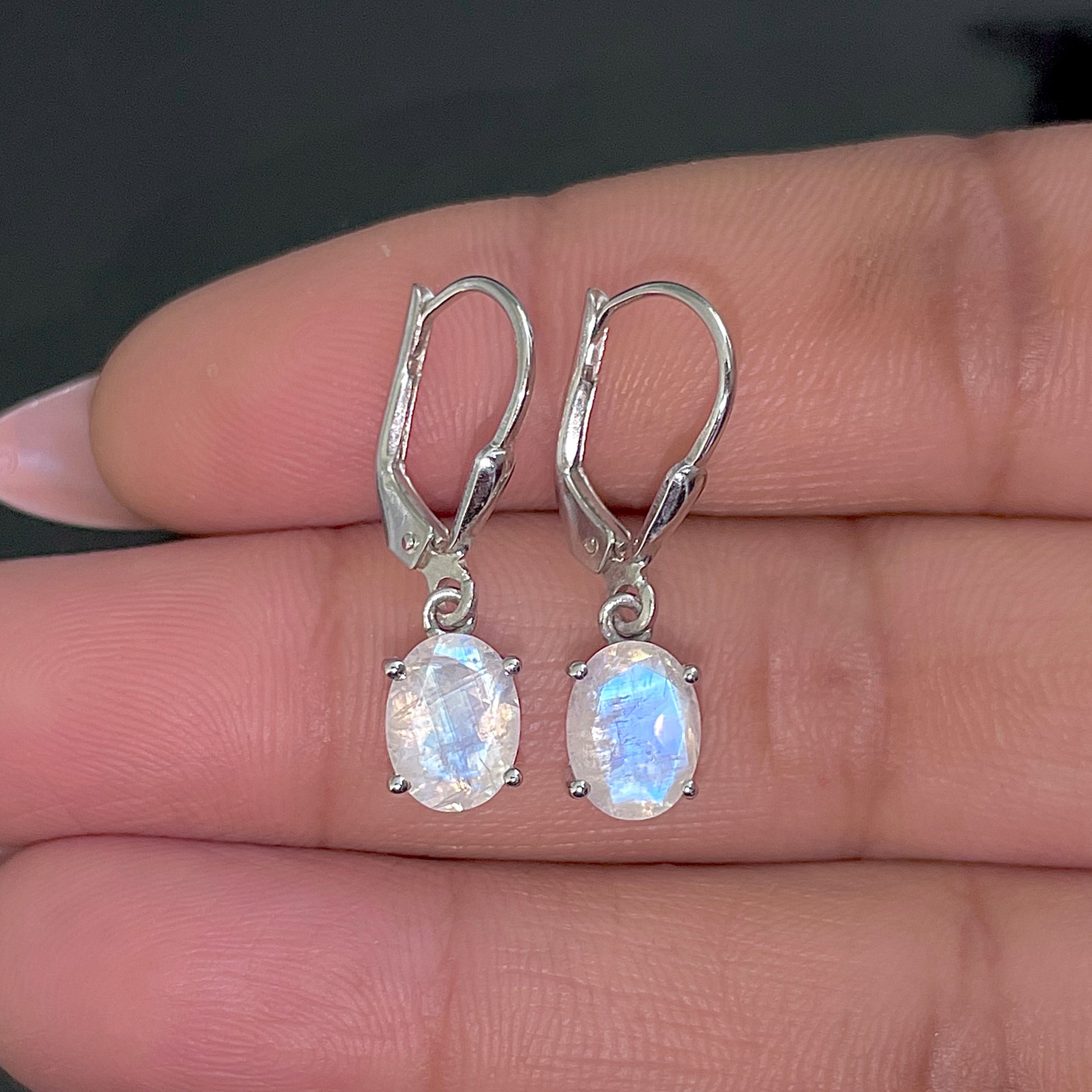 Moonstone Leverback Earring-(RBM-SE-673.)