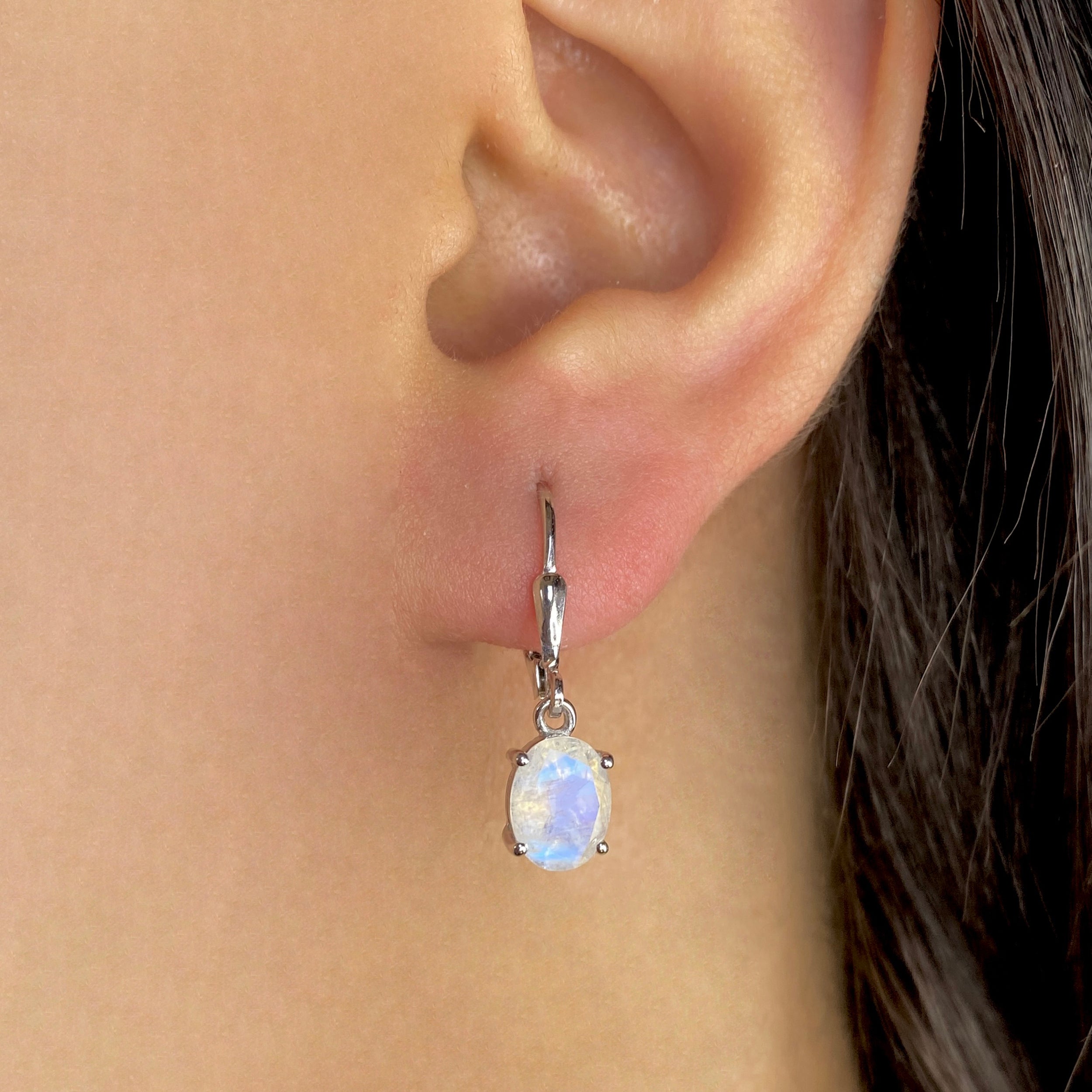 Moonstone Leverback Earring-(RBM-SE-673.)
