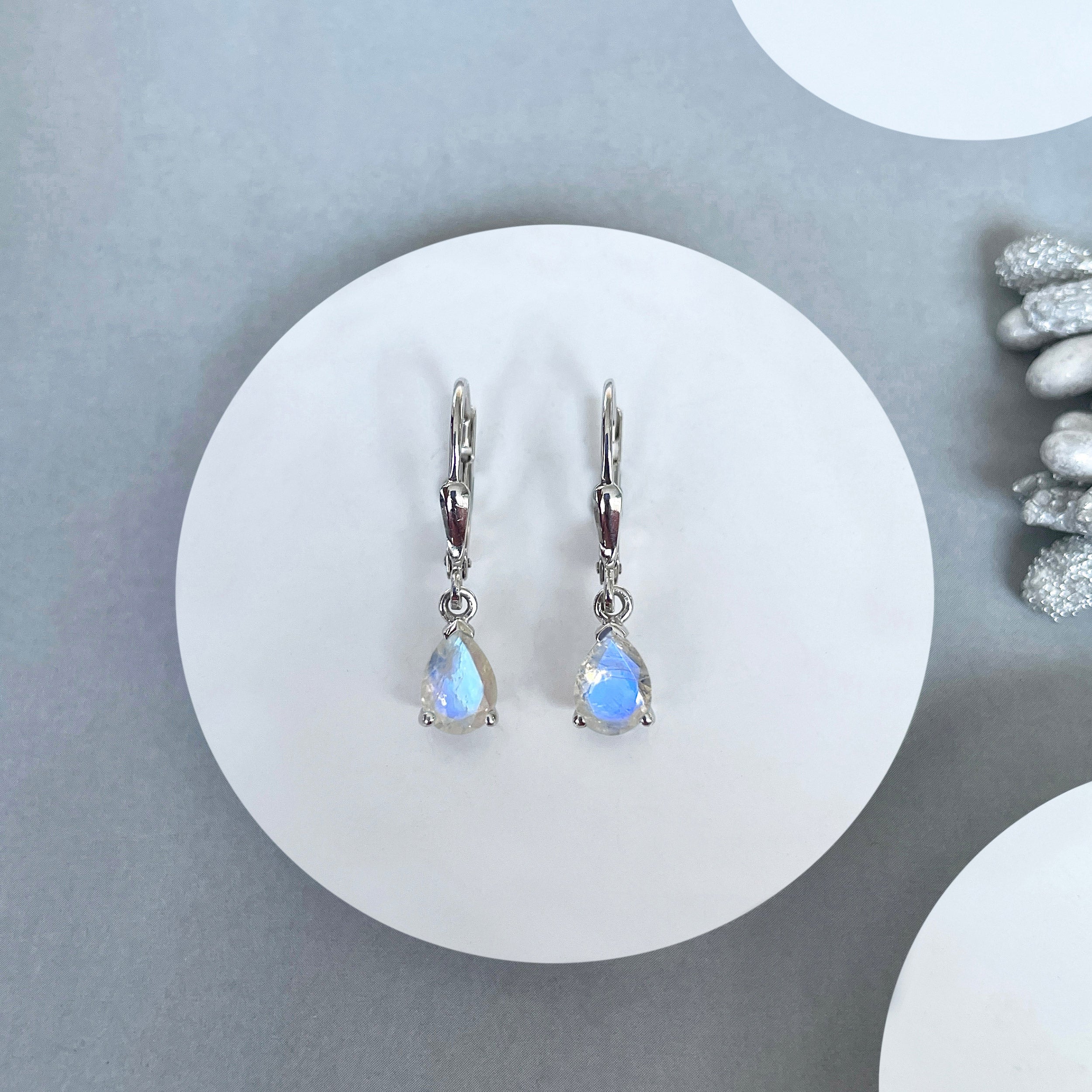 Moonstone Leverback Earring-(RBM-SE-676.)