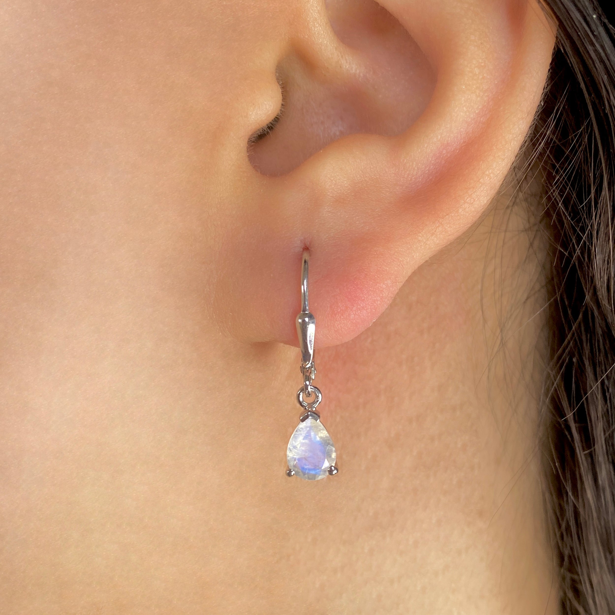 Moonstone Leverback Earring-(RBM-SE-676.)