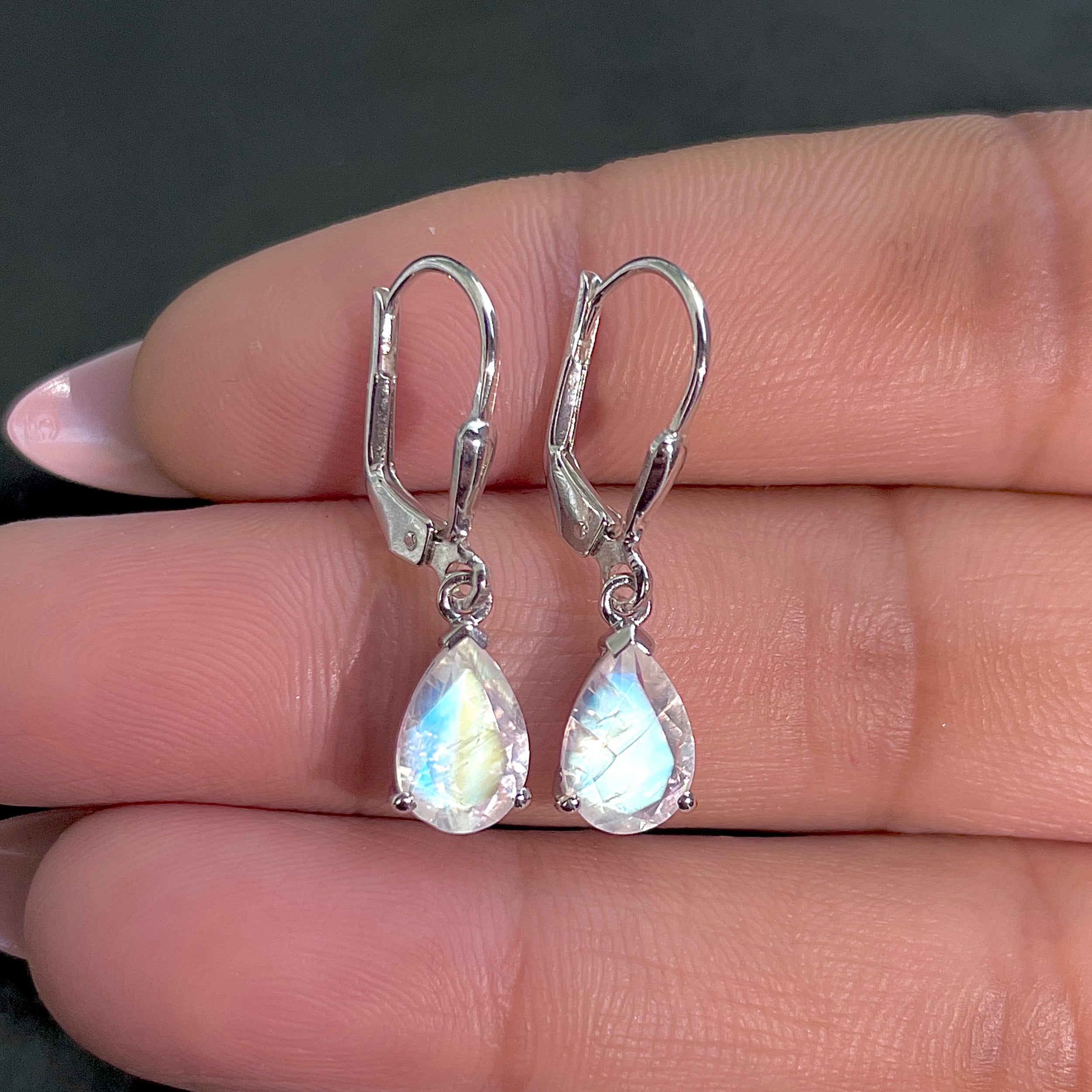 Moonstone Leverback Earring-(RBM-SE-677.)