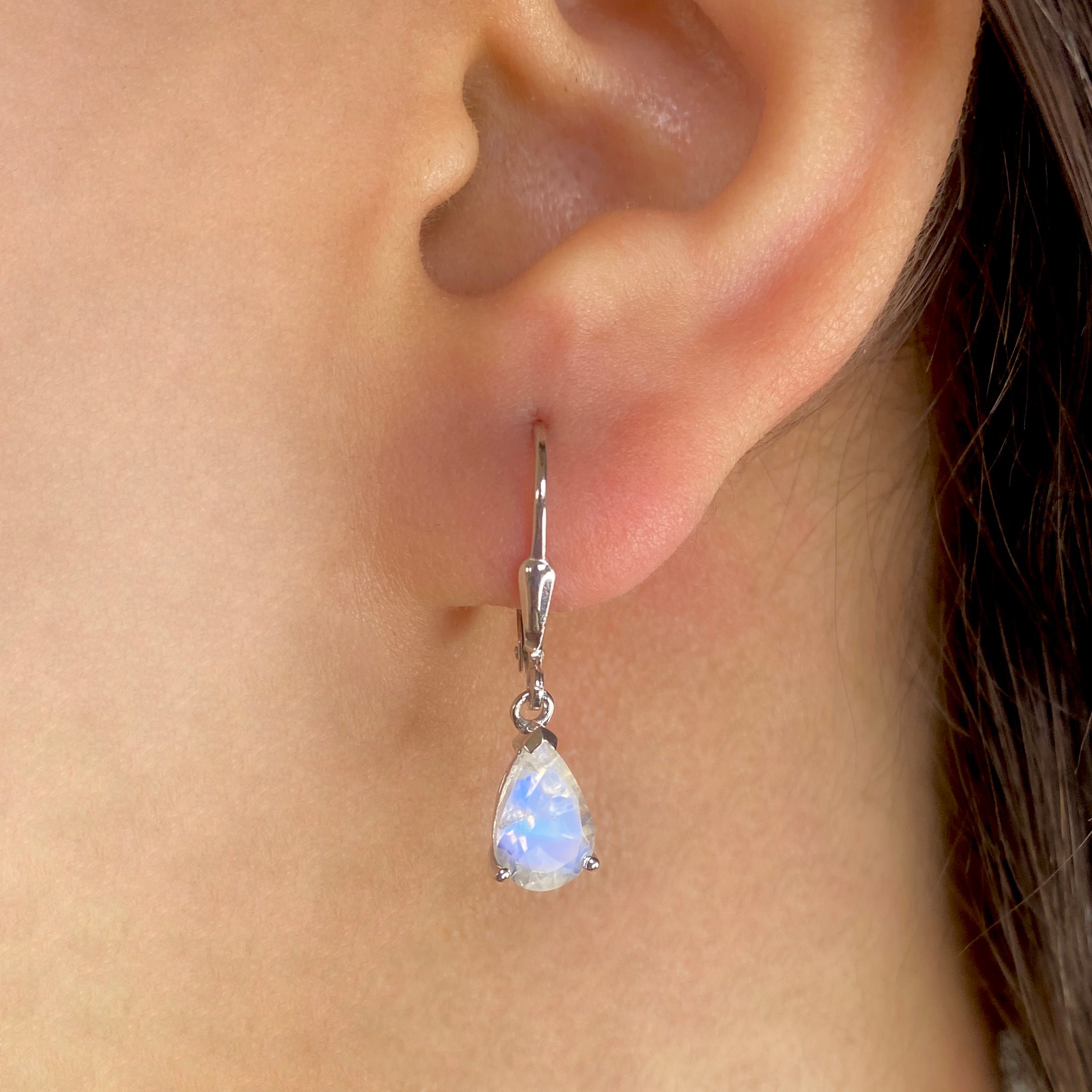 Moonstone Leverback Earring-(RBM-SE-677.)