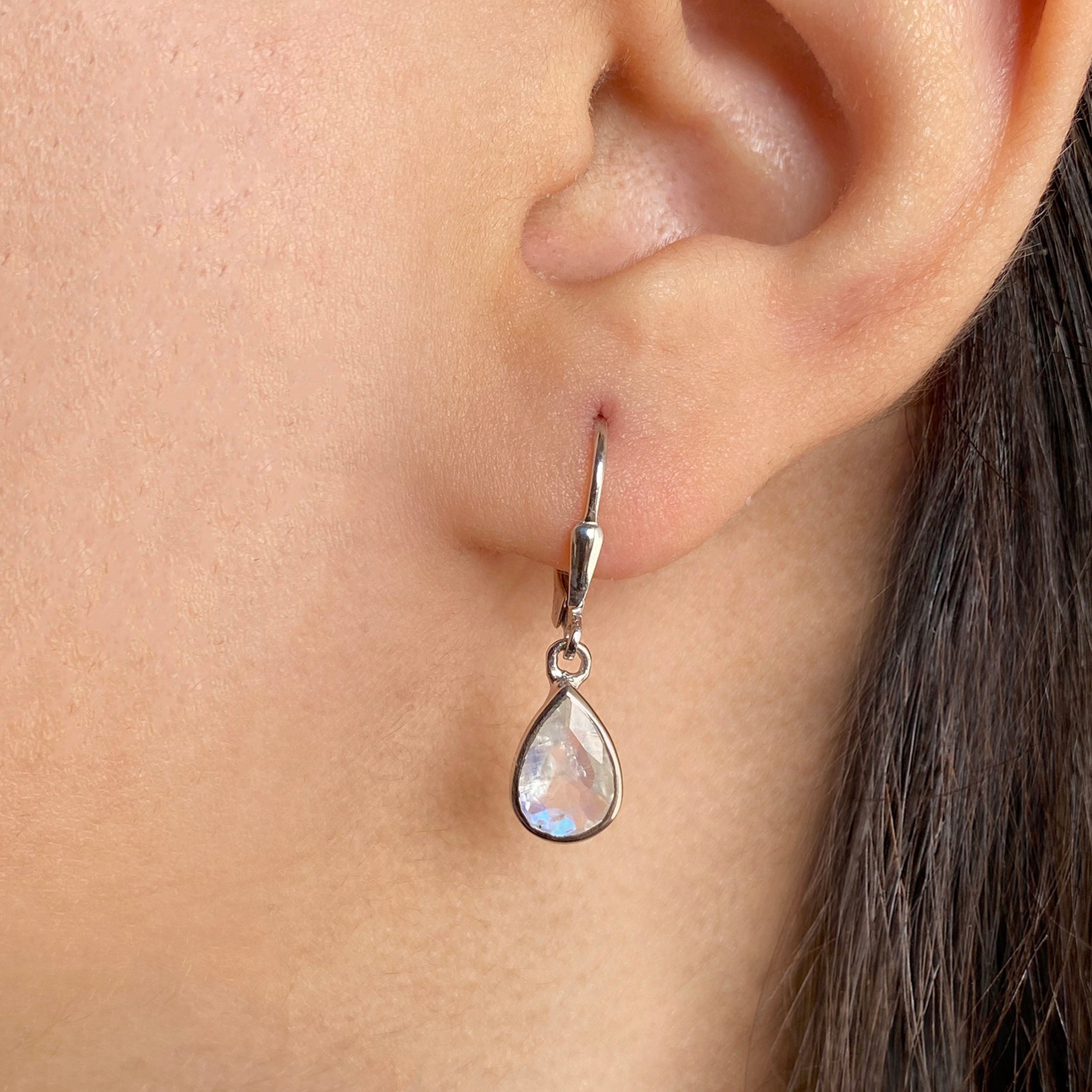 Moonstone Leverback Earring-(RBM-SE-679.)