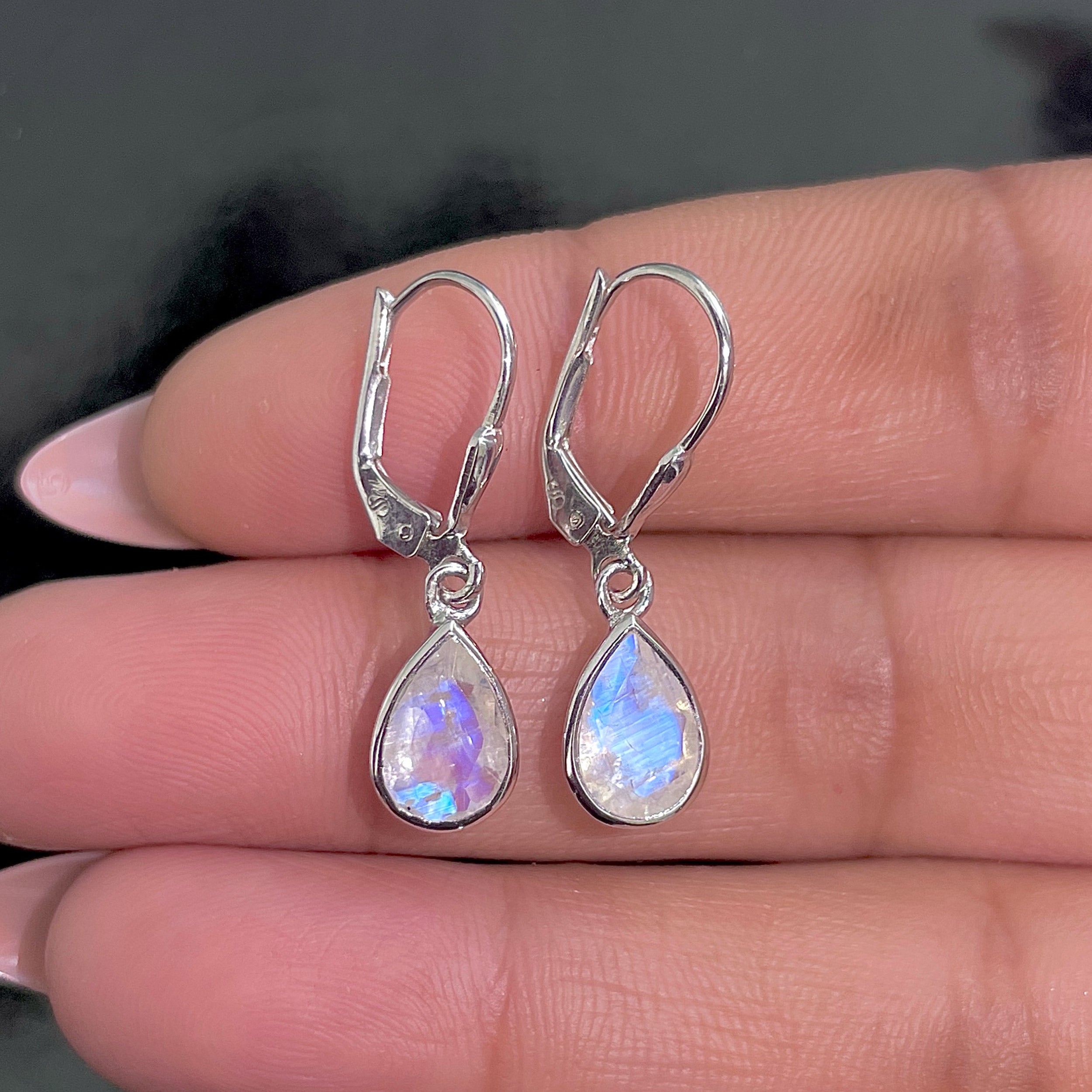 Moonstone Leverback Earring-(RBM-SE-679.)
