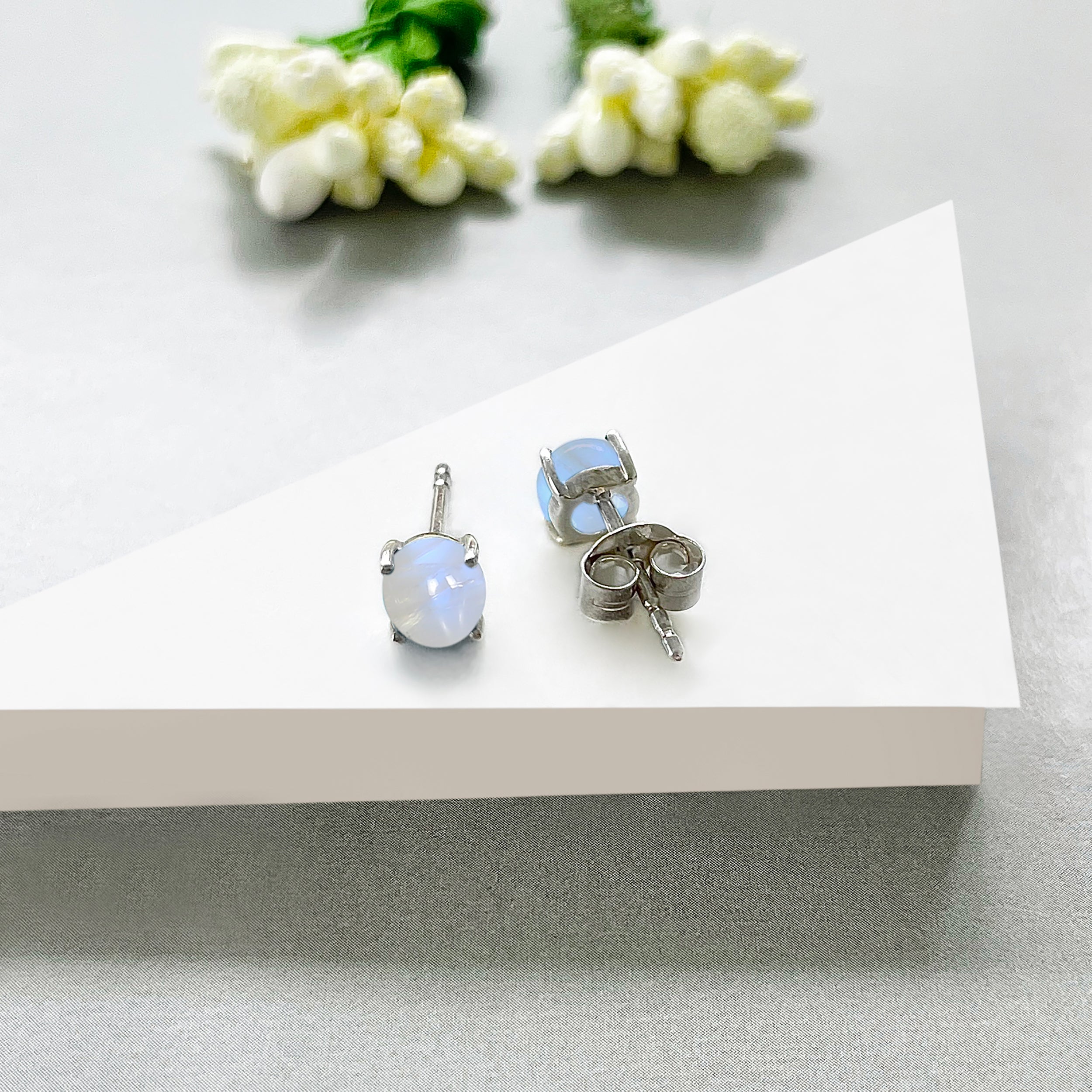 Moonstone Stud Earrings-(RBM-SE-699.)