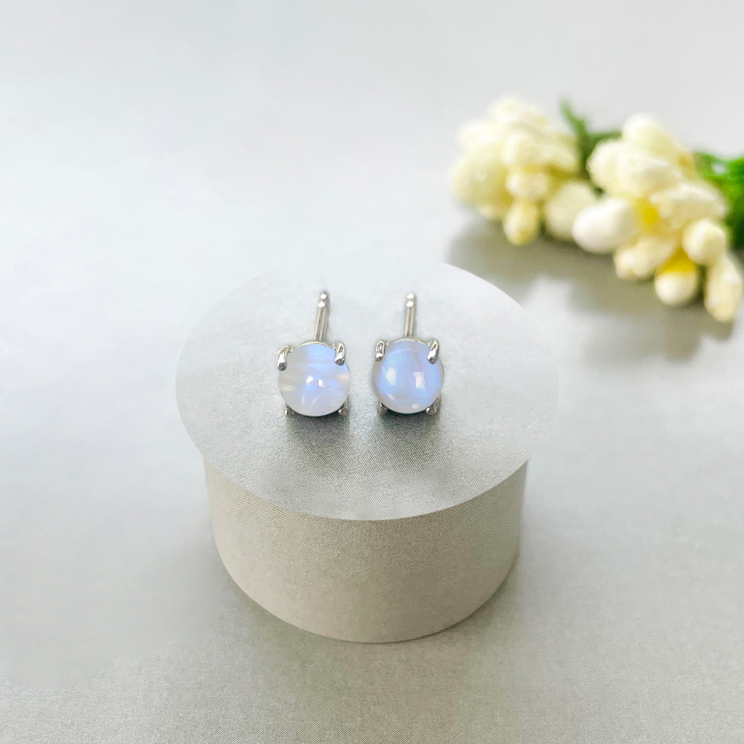 Moonstone Stud Earrings-(RBM-SE-699.)