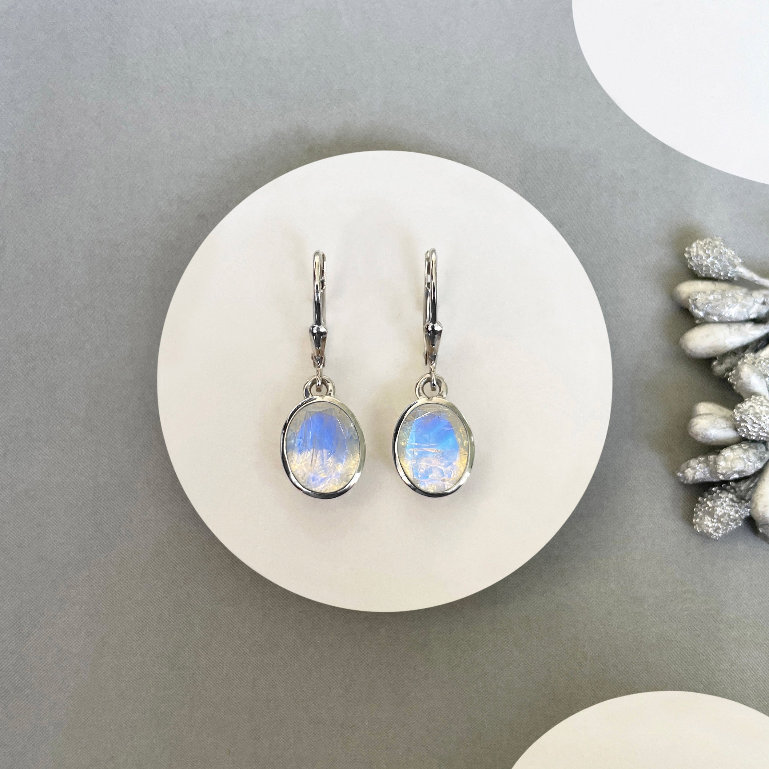 Moonstone Leverback Earring-(RBM-SE-713.)