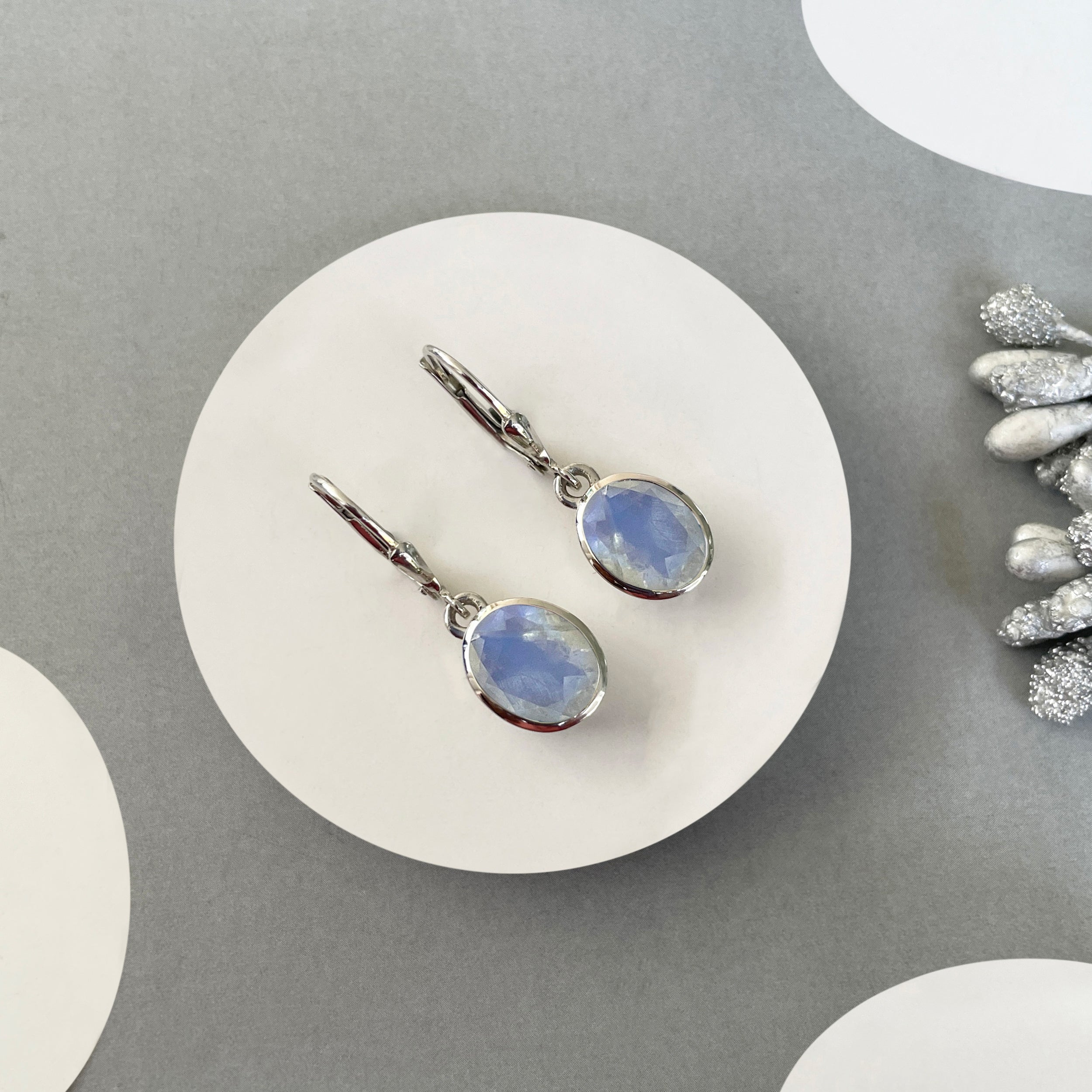 Moonstone Leverback Earring-(RBM-SE-713.)