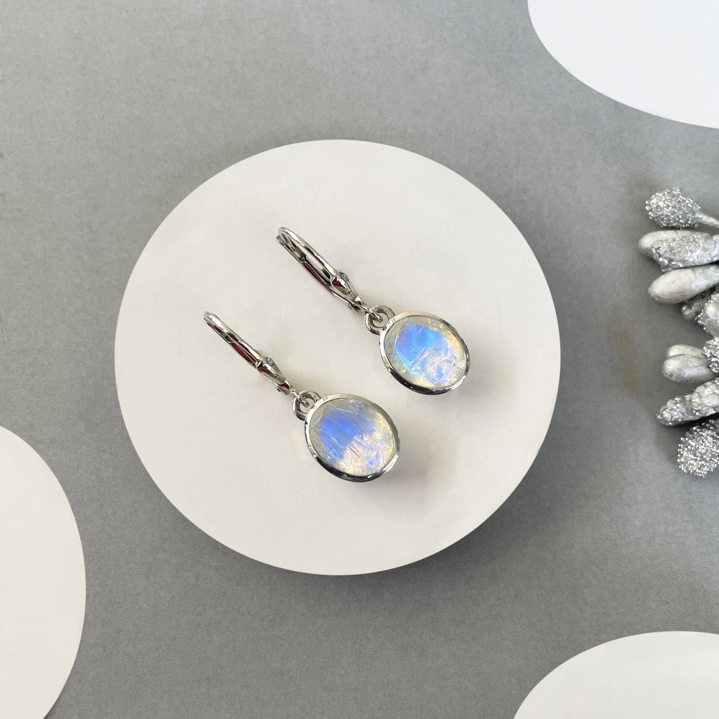 Moonstone Leverback Earring-(RBM-SE-713.)
