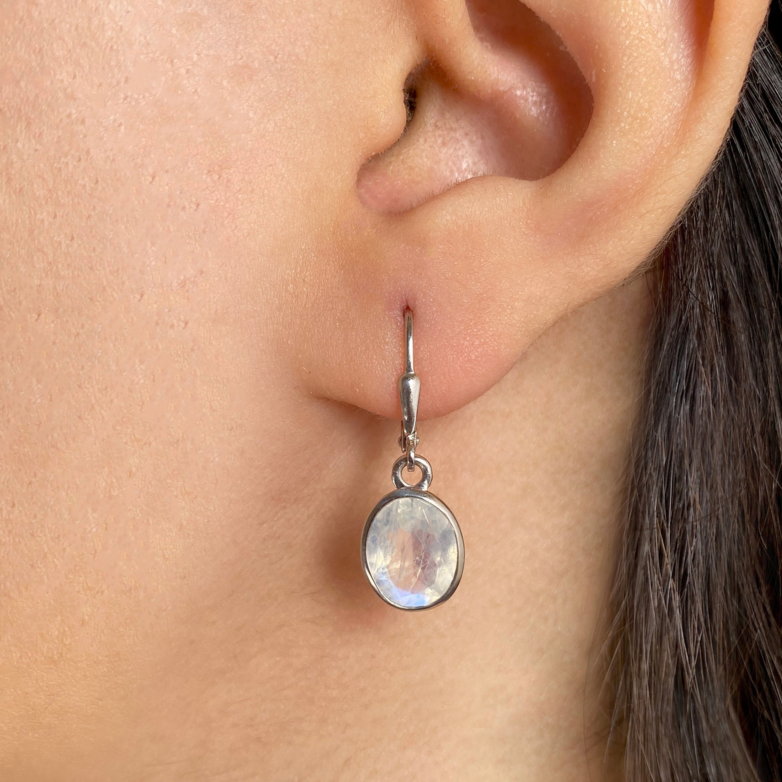 Moonstone Leverback Earring-(RBM-SE-713.)