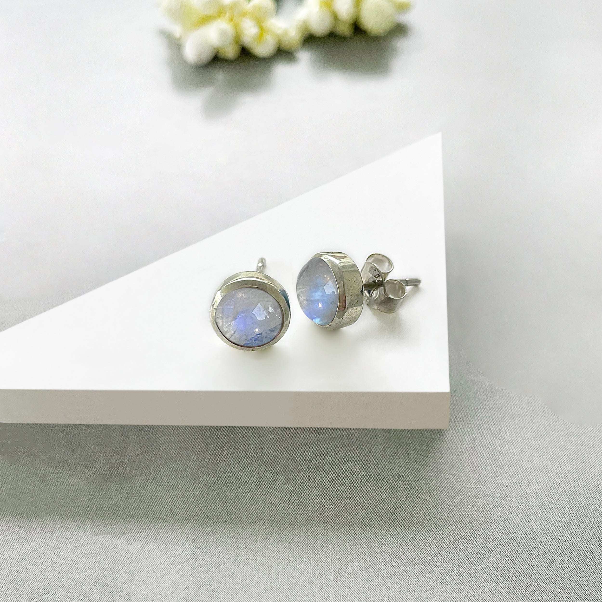 Moonstone Stud Earrings-(RBM-SE-724.)