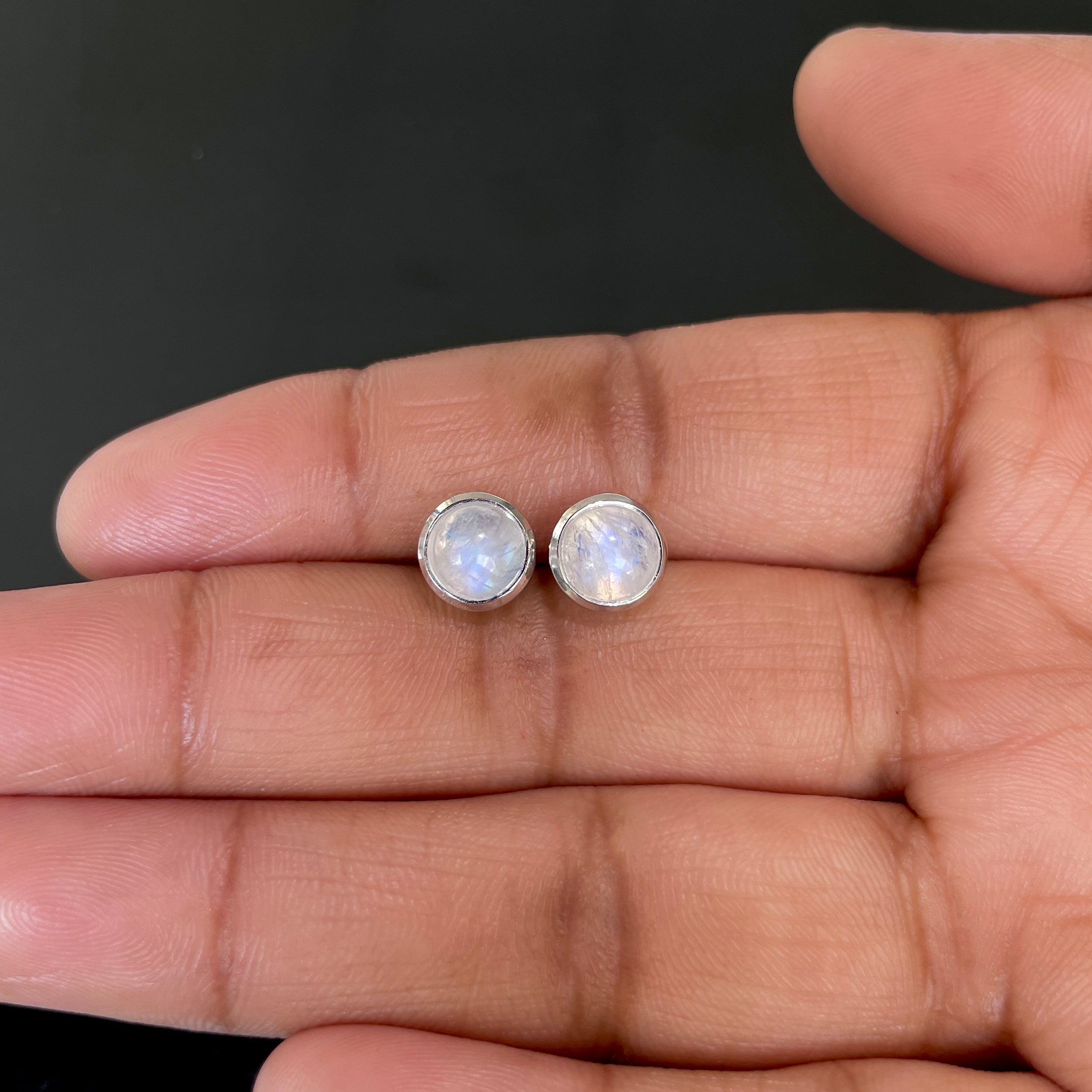 Moonstone Stud Earring-(RBM-SE-724.)