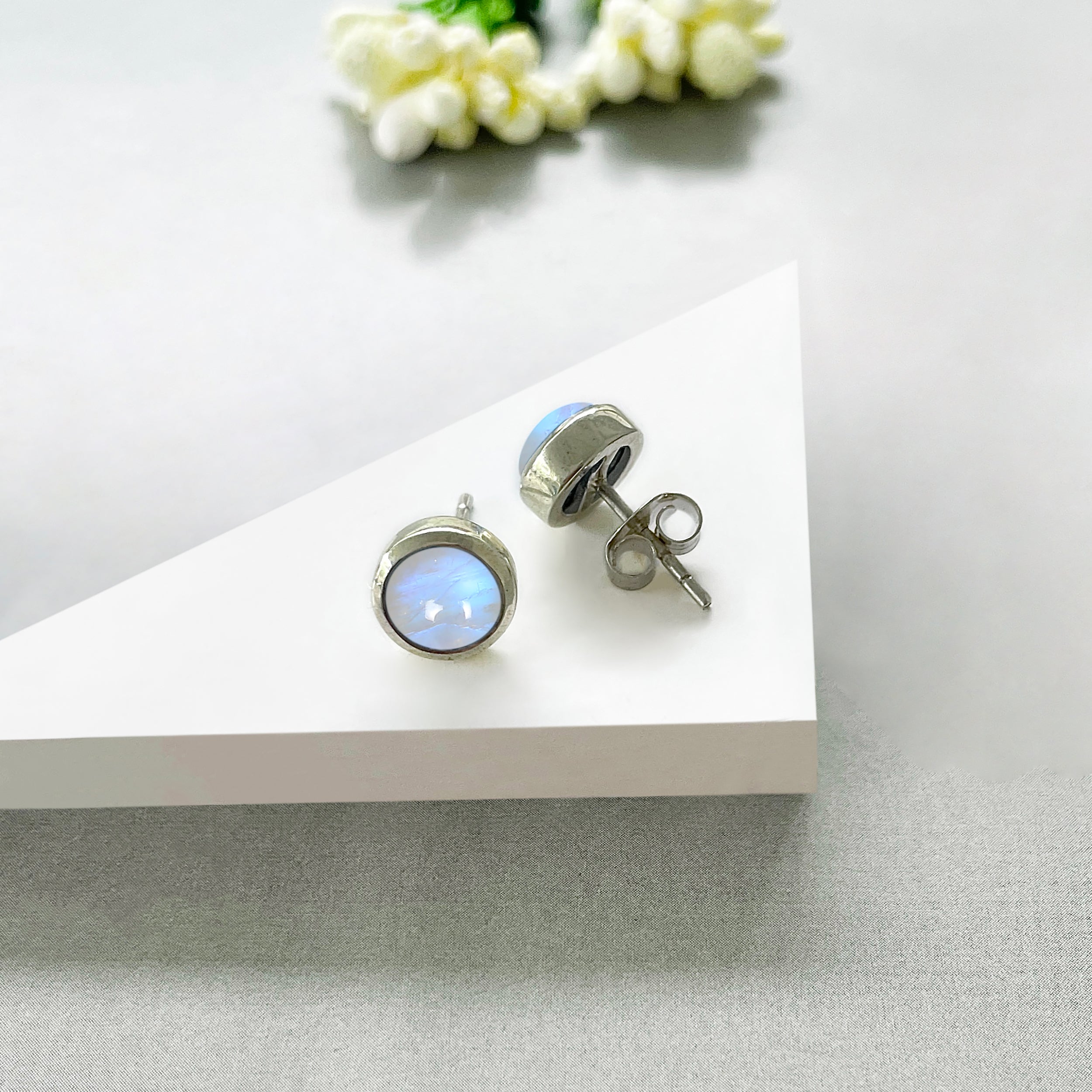Moonstone Stud Earring-(RBM-SE-724.)