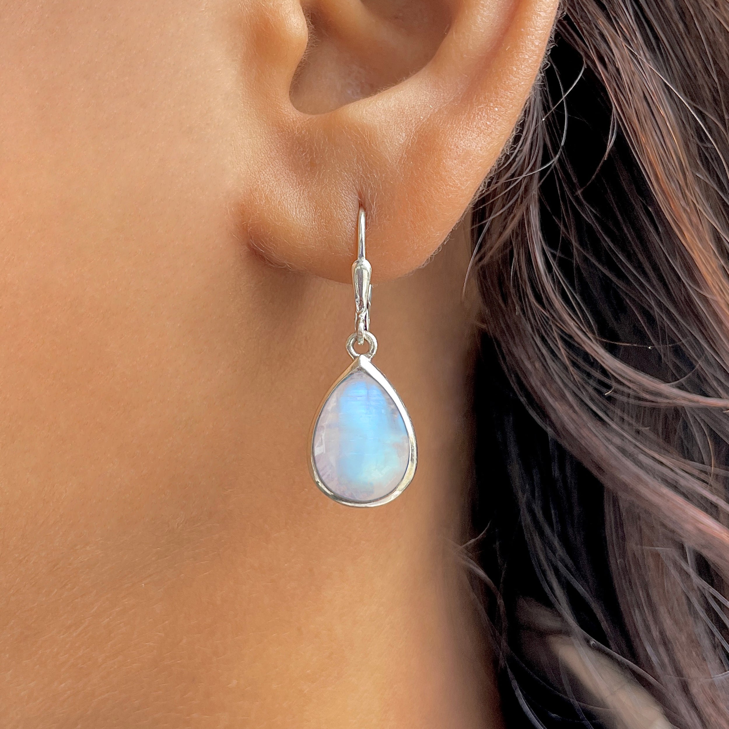 Moonstone Leverback Earring-(RBM-SE-731.)