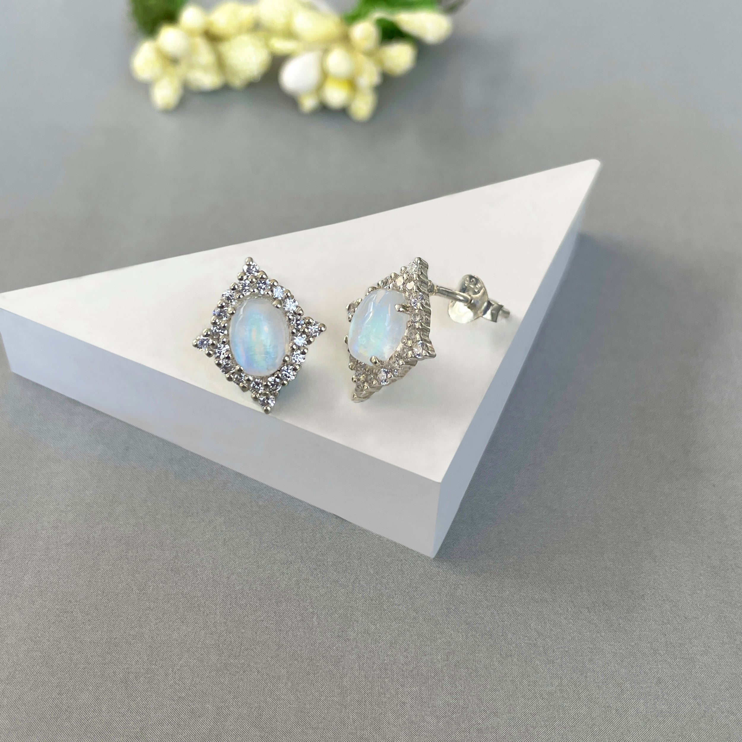 Moonstone Stud Earring-(RBM-SE-849.)