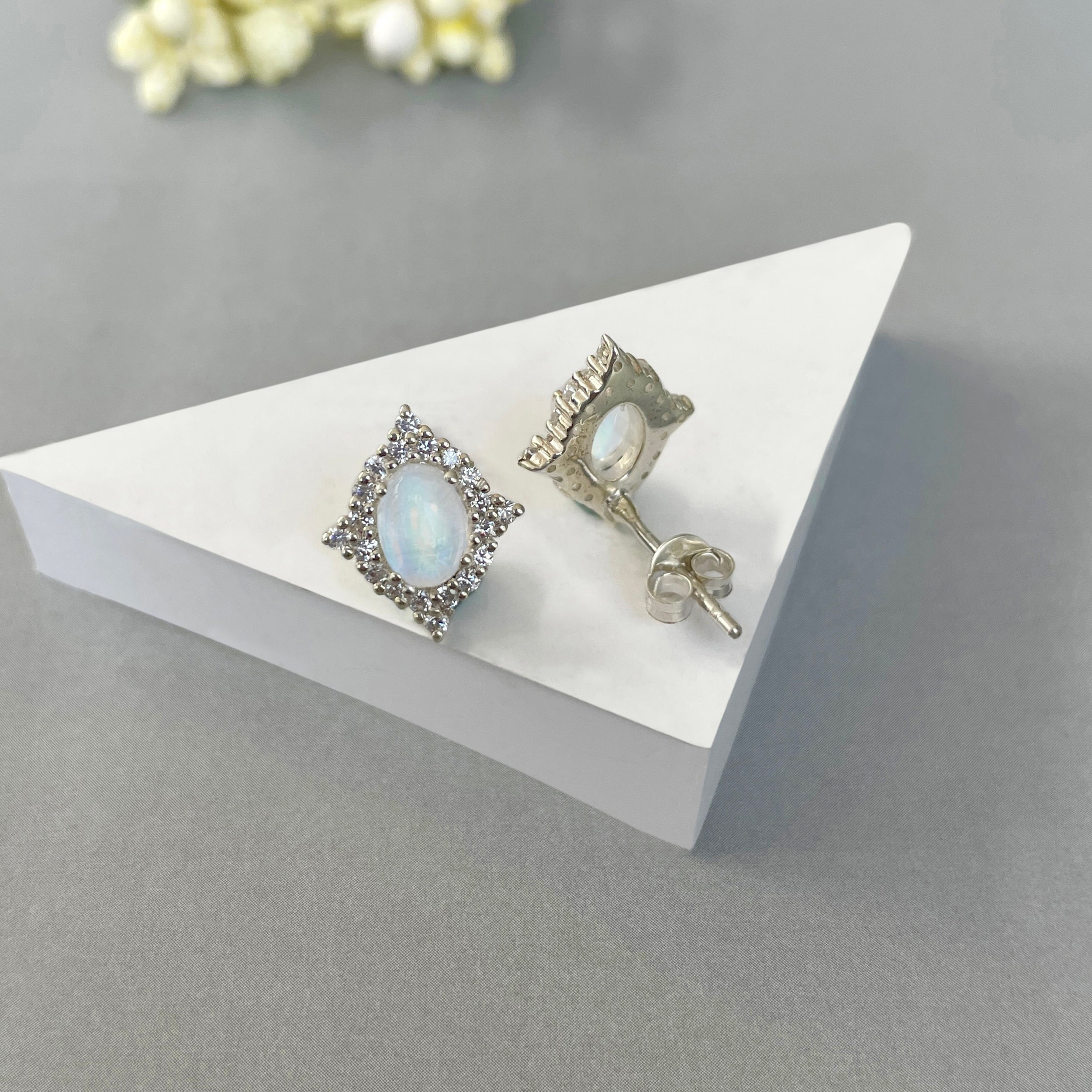 Moonstone Stud Earring-(RBM-SE-849.)