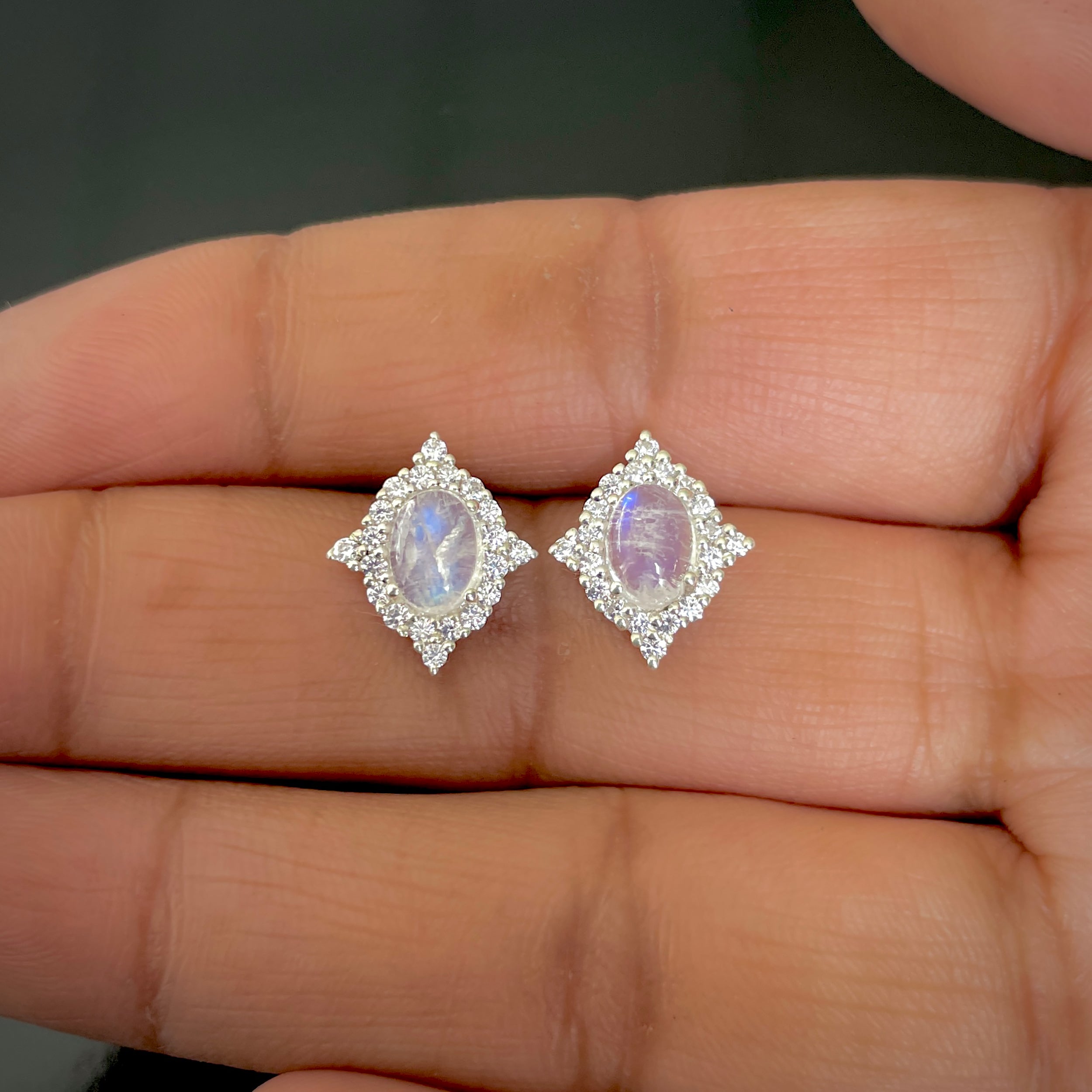 Moonstone Stud Earring-(RBM-SE-849.)
