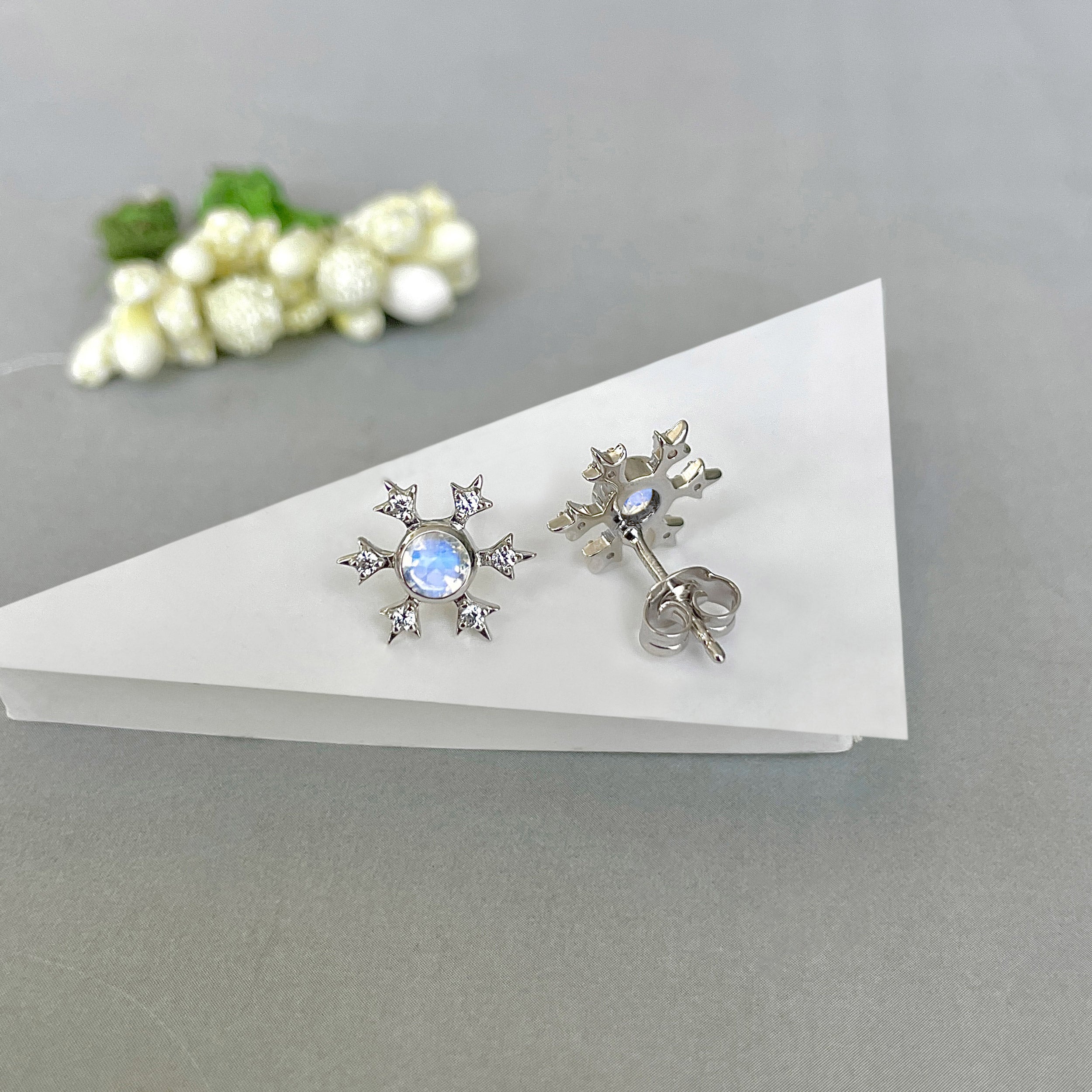 Moonstone Stud Earring-(RBM-SE-854.)