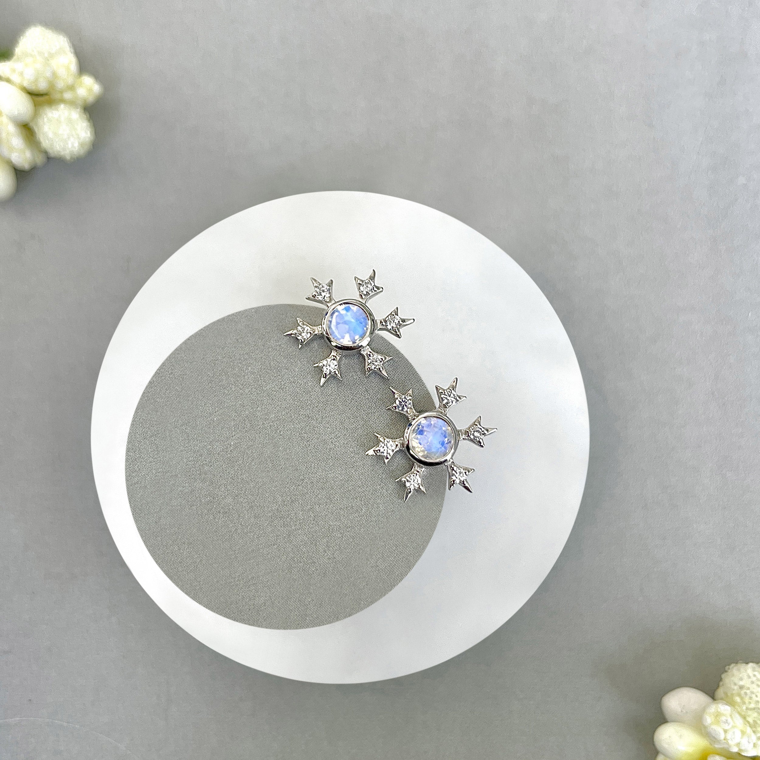 Moonstone Stud Earring-(RBM-SE-854.)