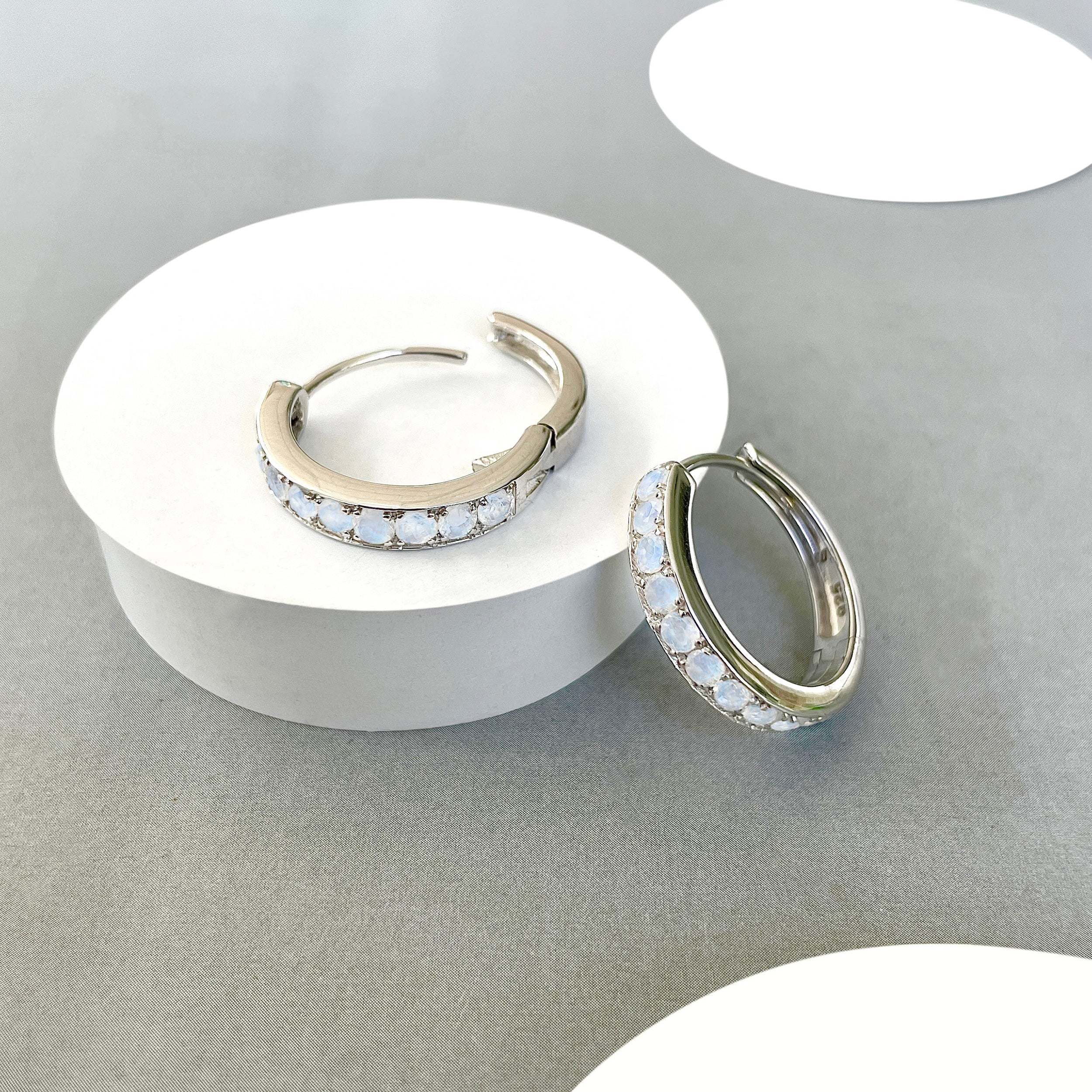 Moonstone Hoop Earring-(RBM-SE-970.)