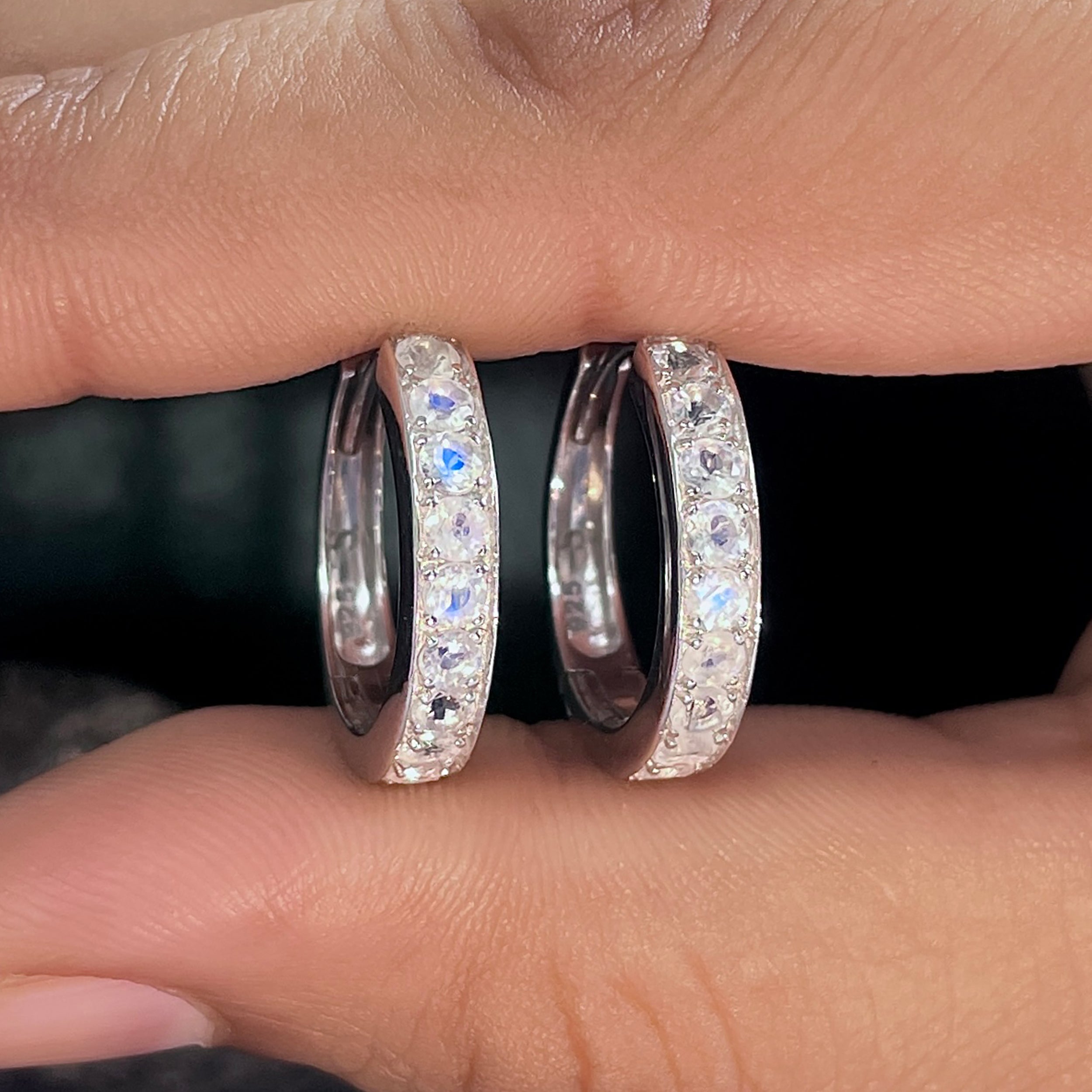 Moonstone Hoop Earrings-(RBM-SE-970.)