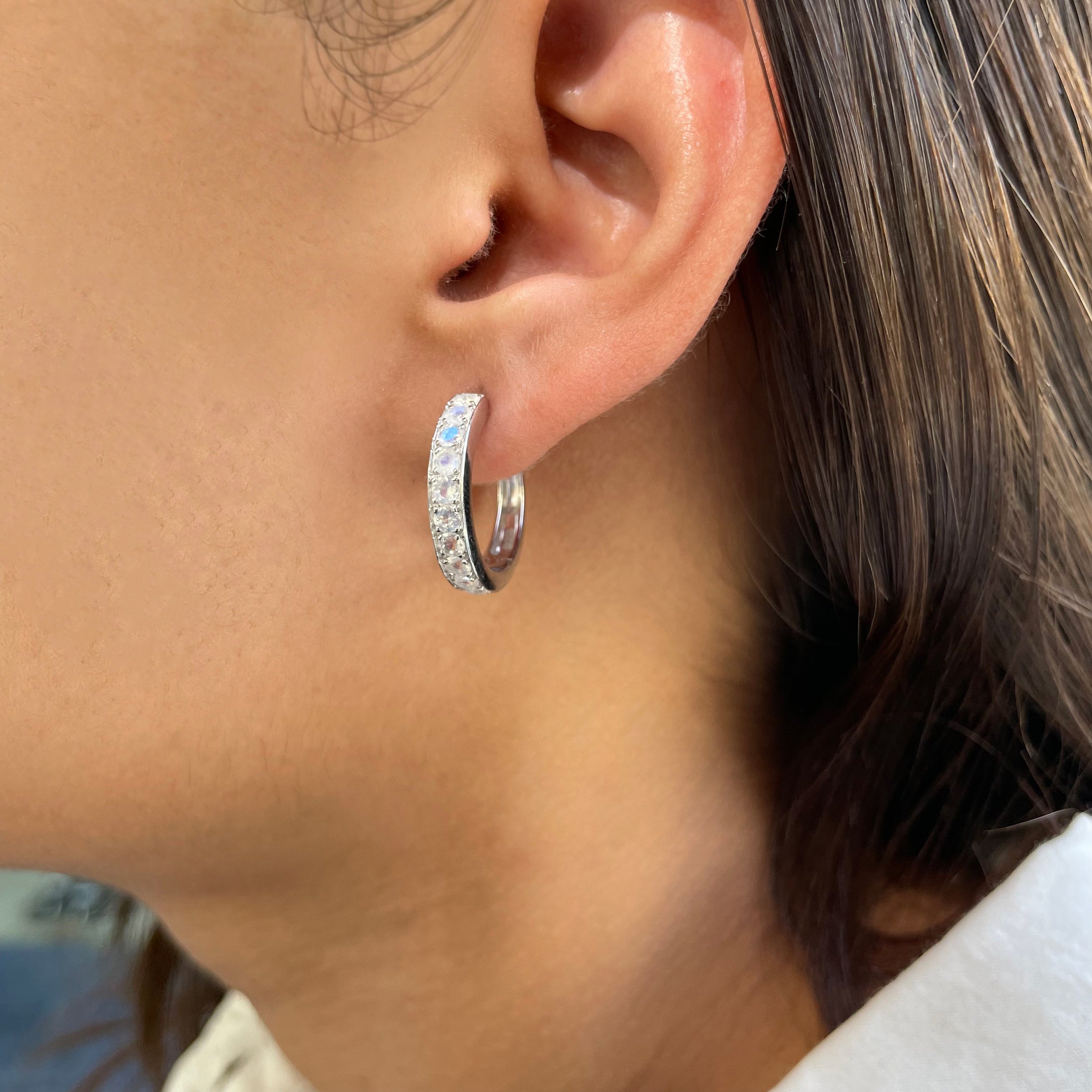Moonstone Hoop Earring-(RBM-SE-970.)
