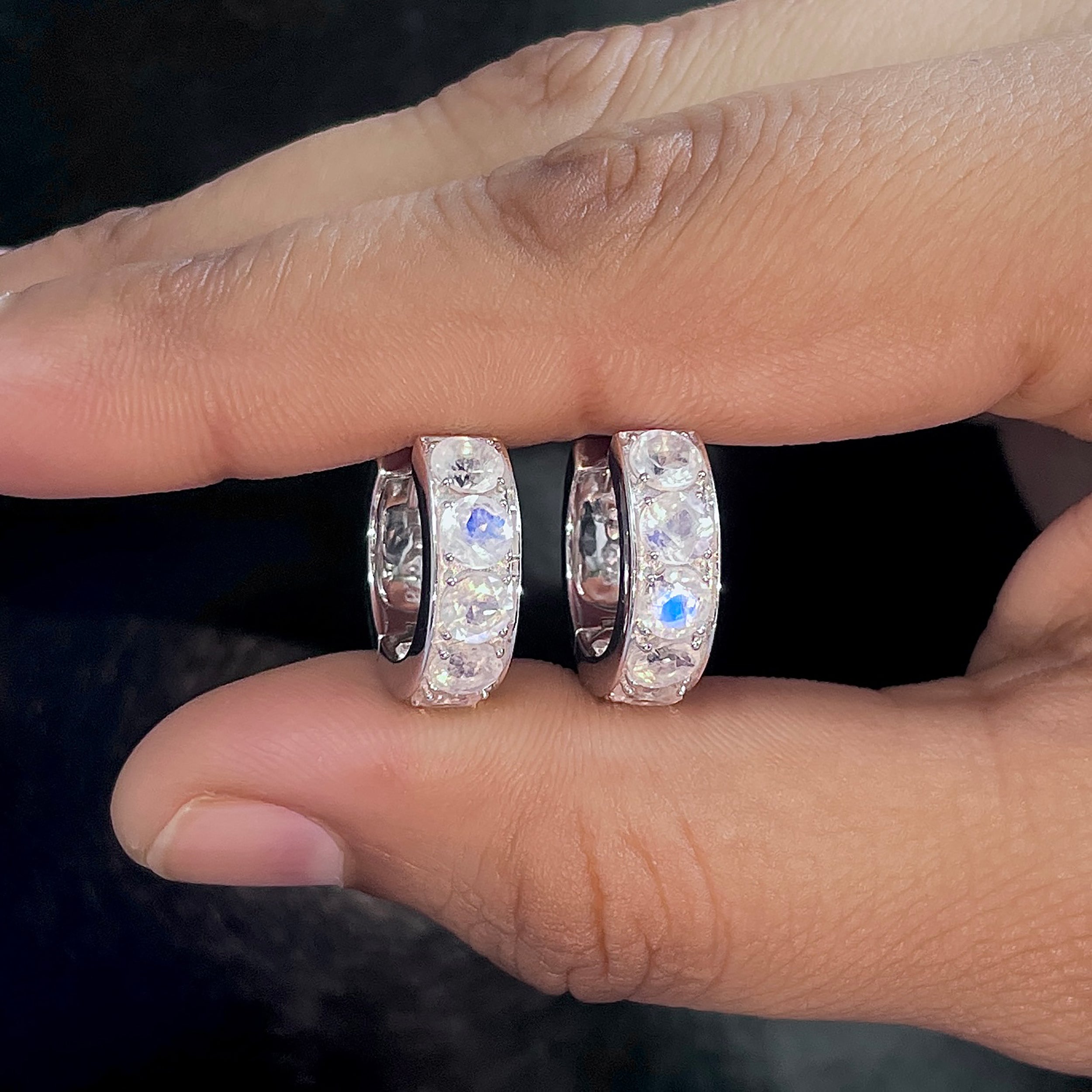 Moonstone Hoop Earrings-(RBM-SE-973.)