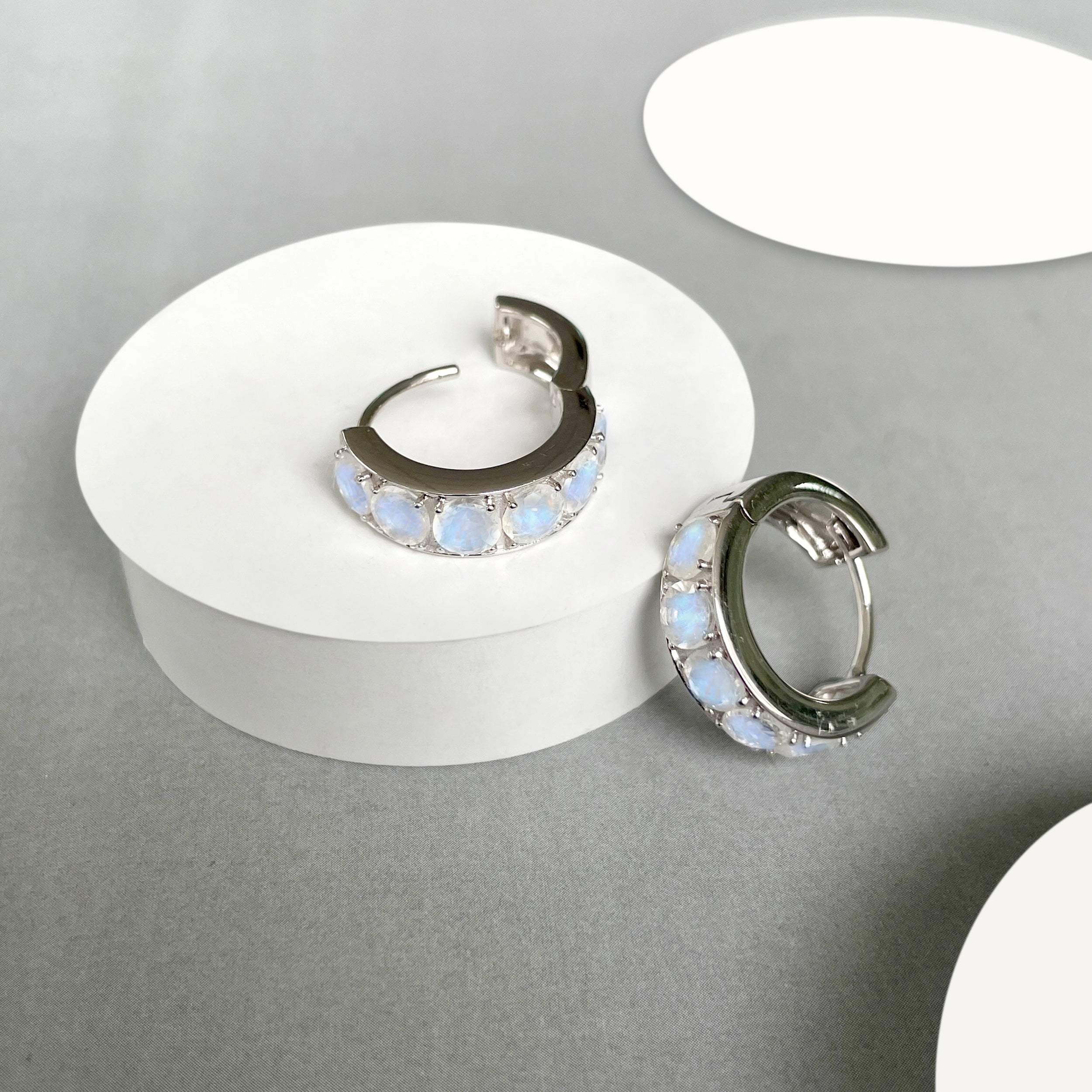 Moonstone Hoop Earring-(RBM-SE-973.)