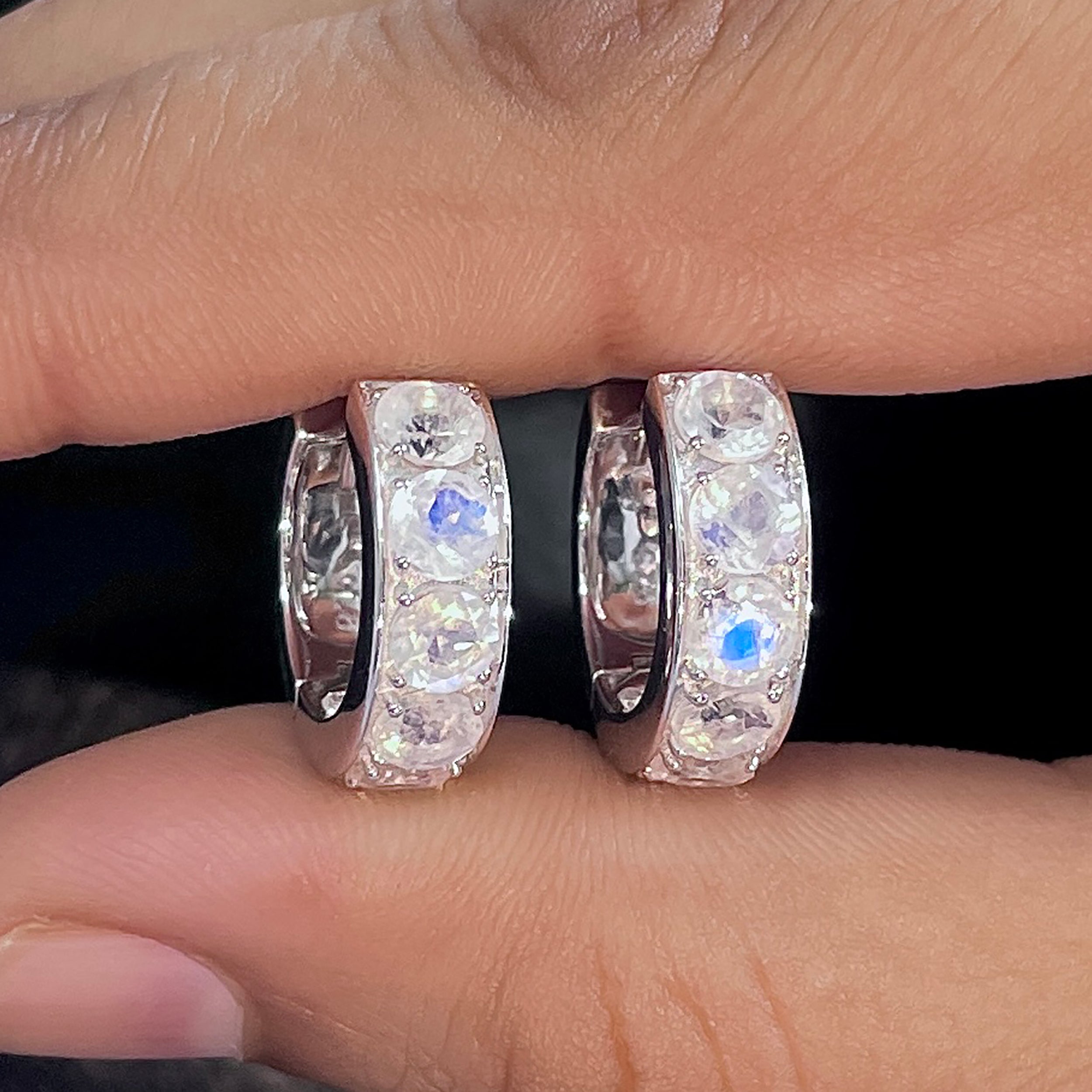 Moonstone Hoop Earrings-(RBM-SE-973.)
