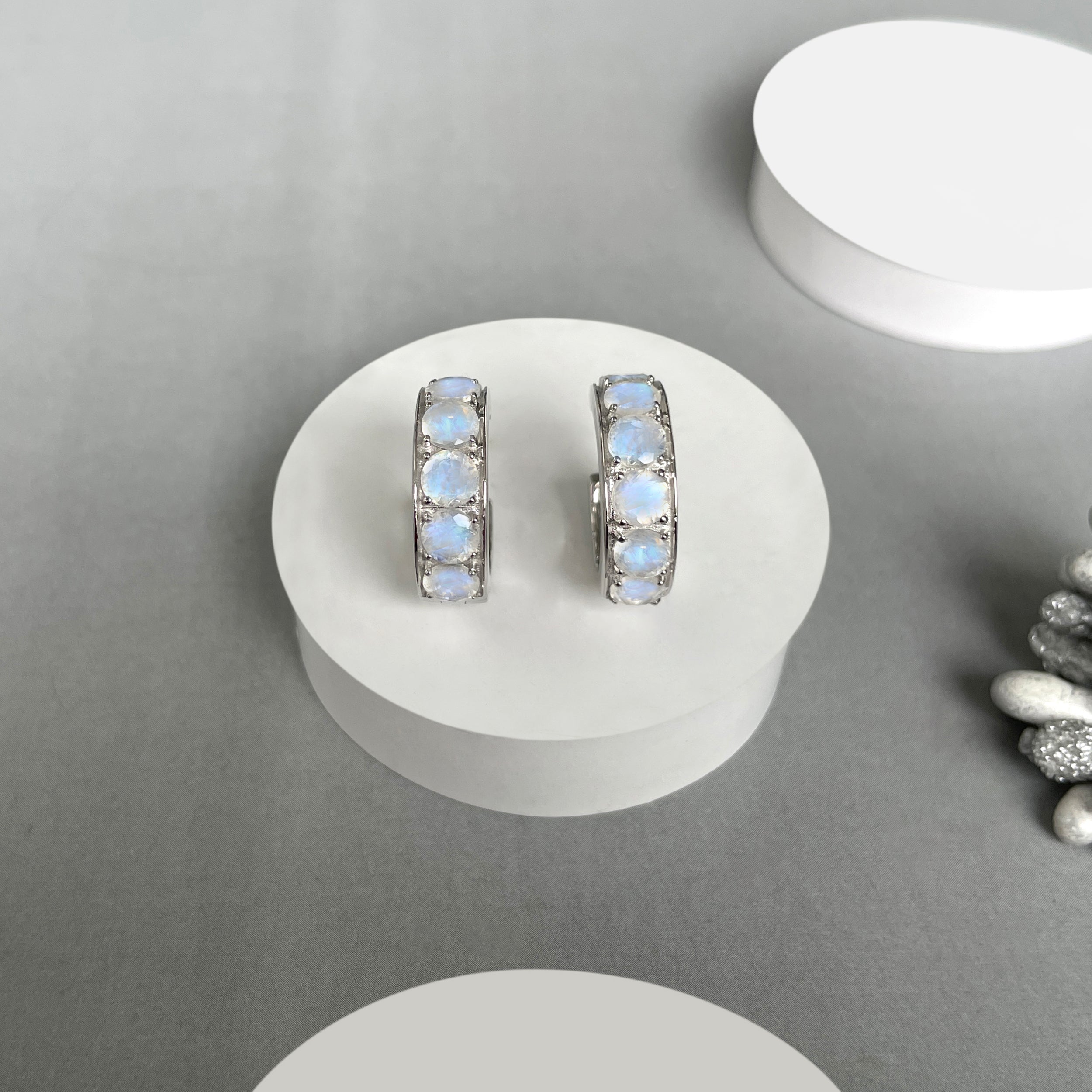 Moonstone Hoop Earring-(RBM-SE-973.)