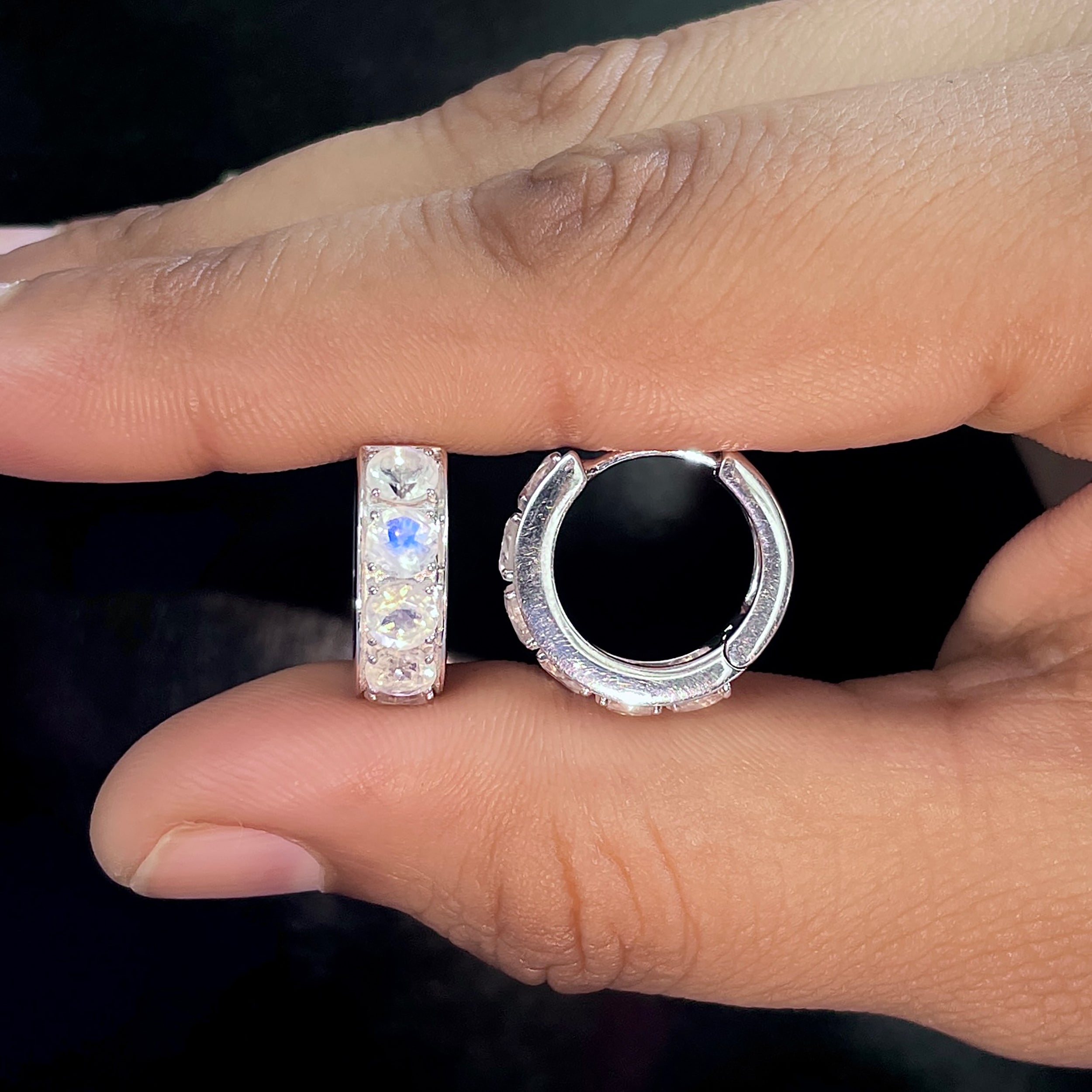 Moonstone Hoop Earrings-(RBM-SE-973.)