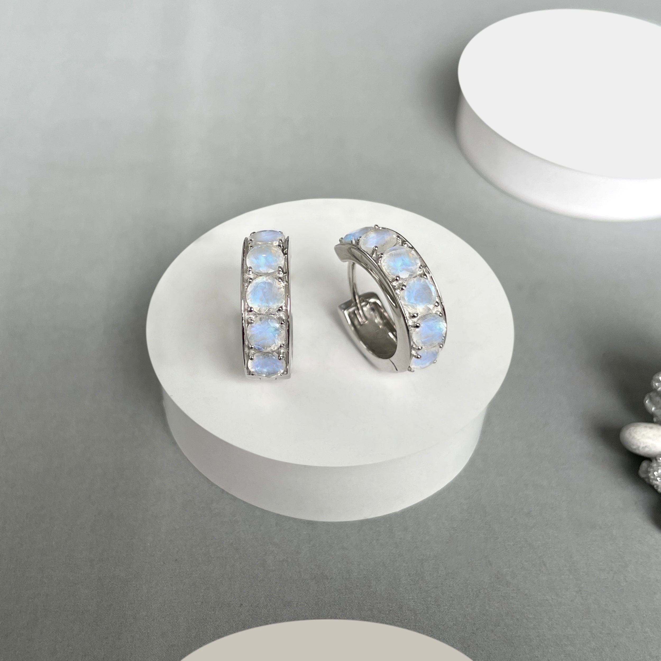Moonstone Hoop Earring-(RBM-SE-973.)
