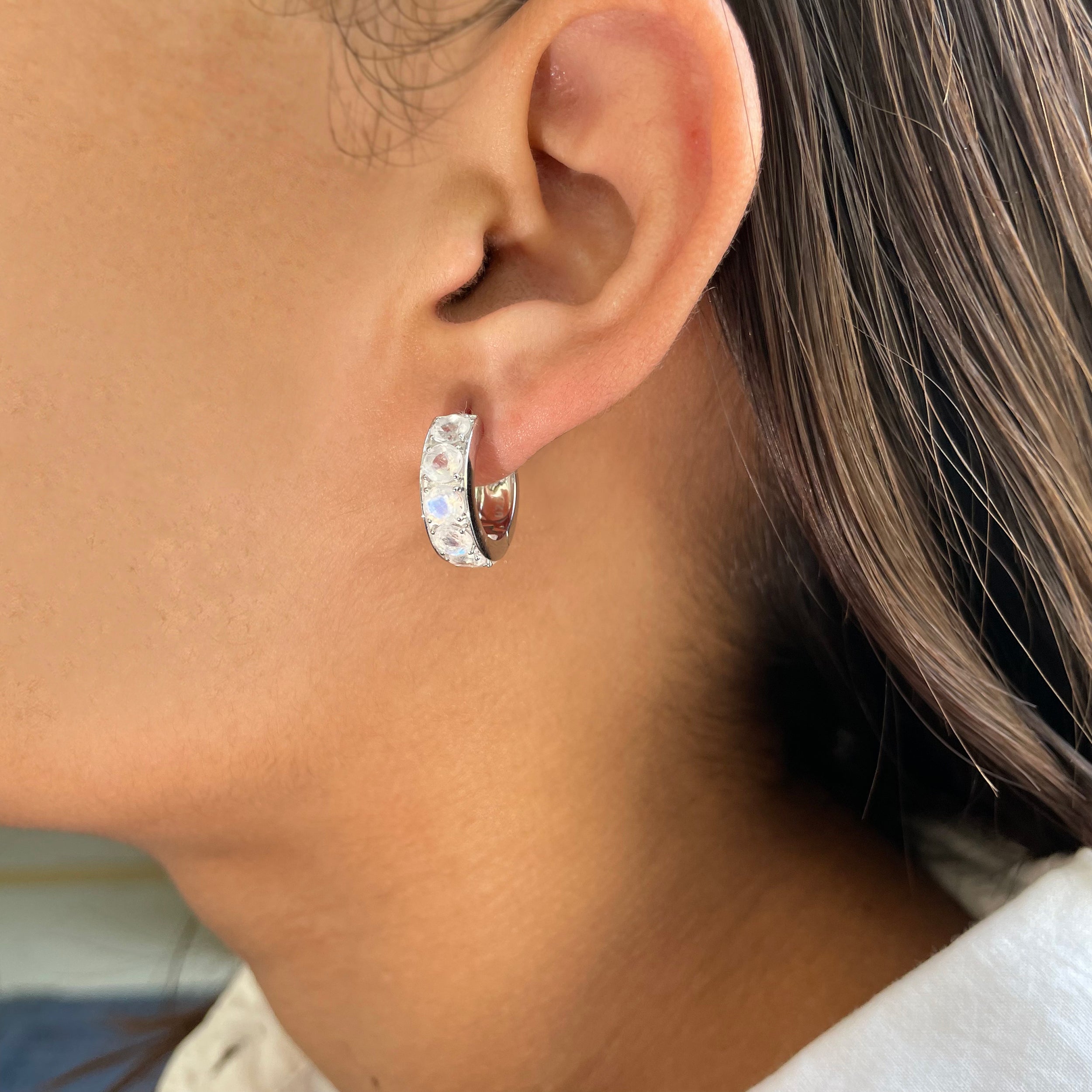 Moonstone Hoop Earring-(RBM-SE-973.)