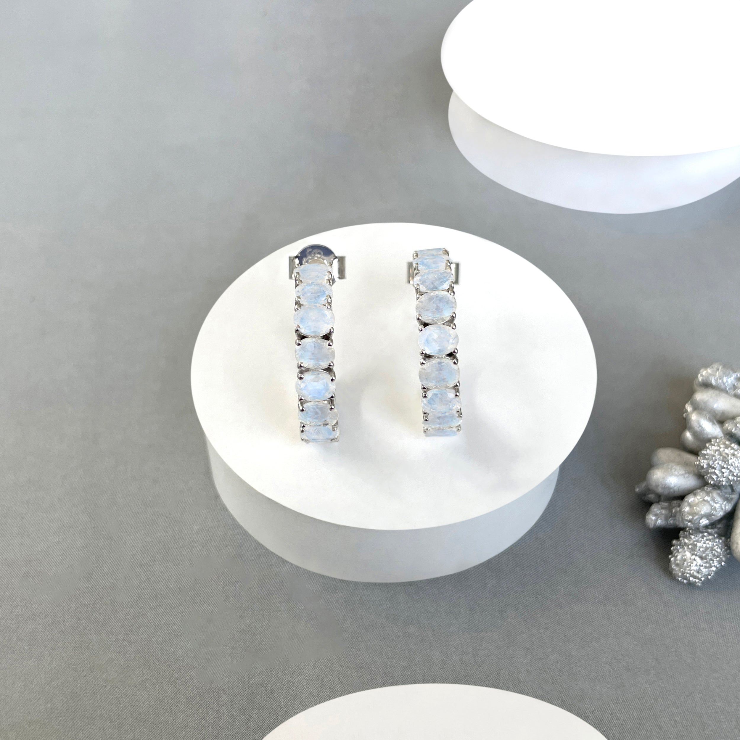 Moonstone Hoop Earrings-(RBM-SE-975.)
