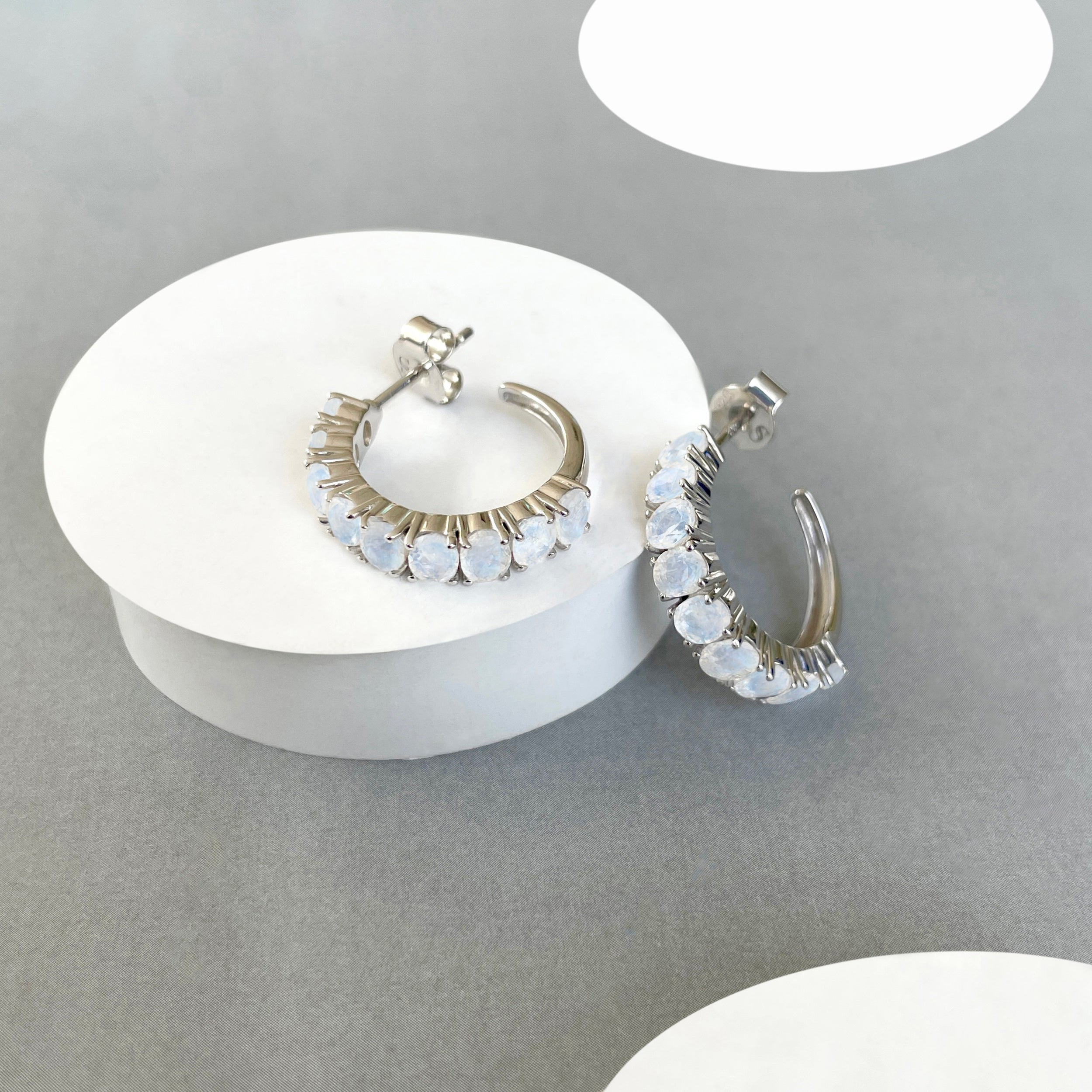 Moonstone Hoop Earring-(RBM-SE-975.)