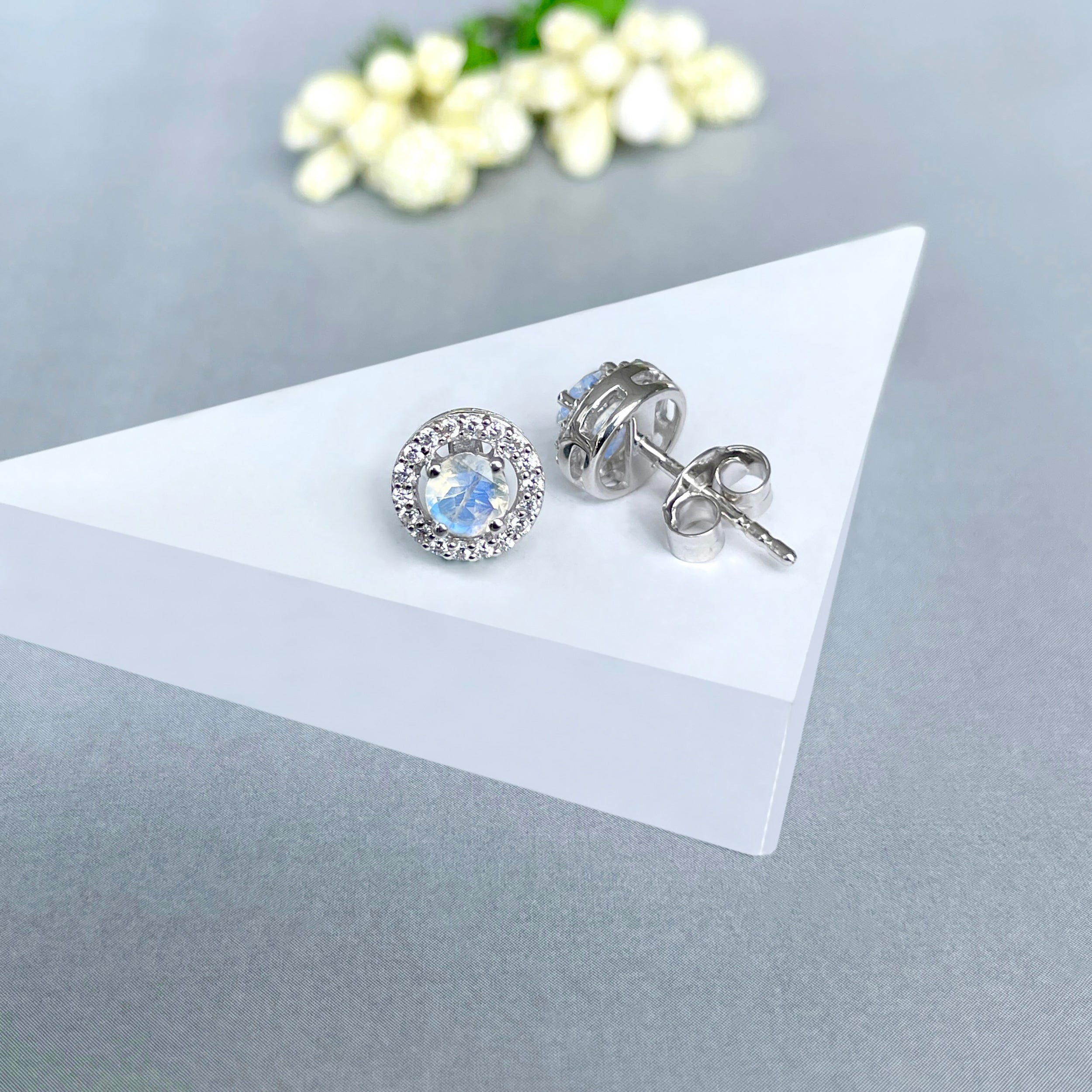 Moonstone Stud Earrings-(RBM-SE-985.)