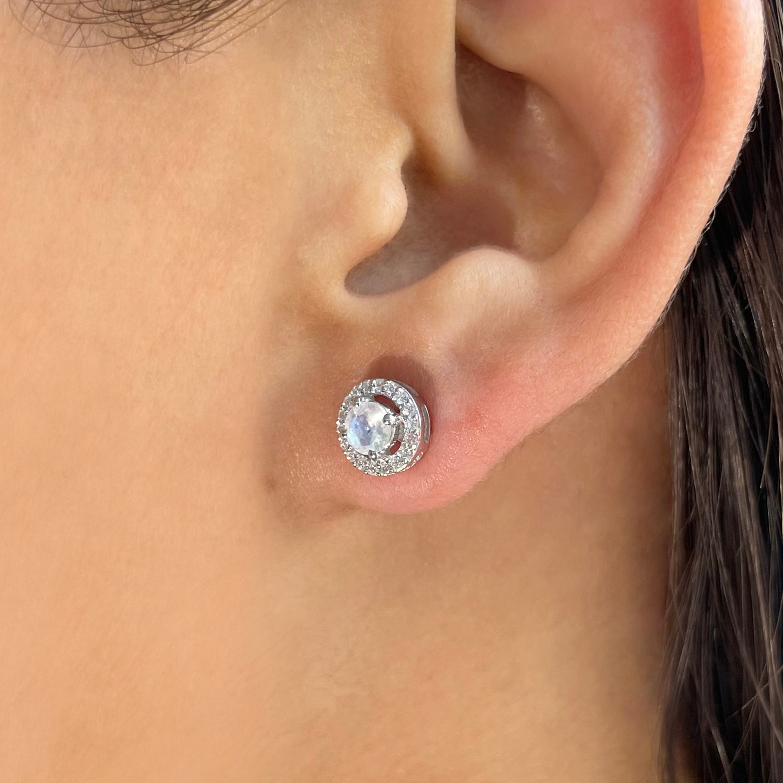 Moonstone Stud Earrings-(RBM-SE-985.)