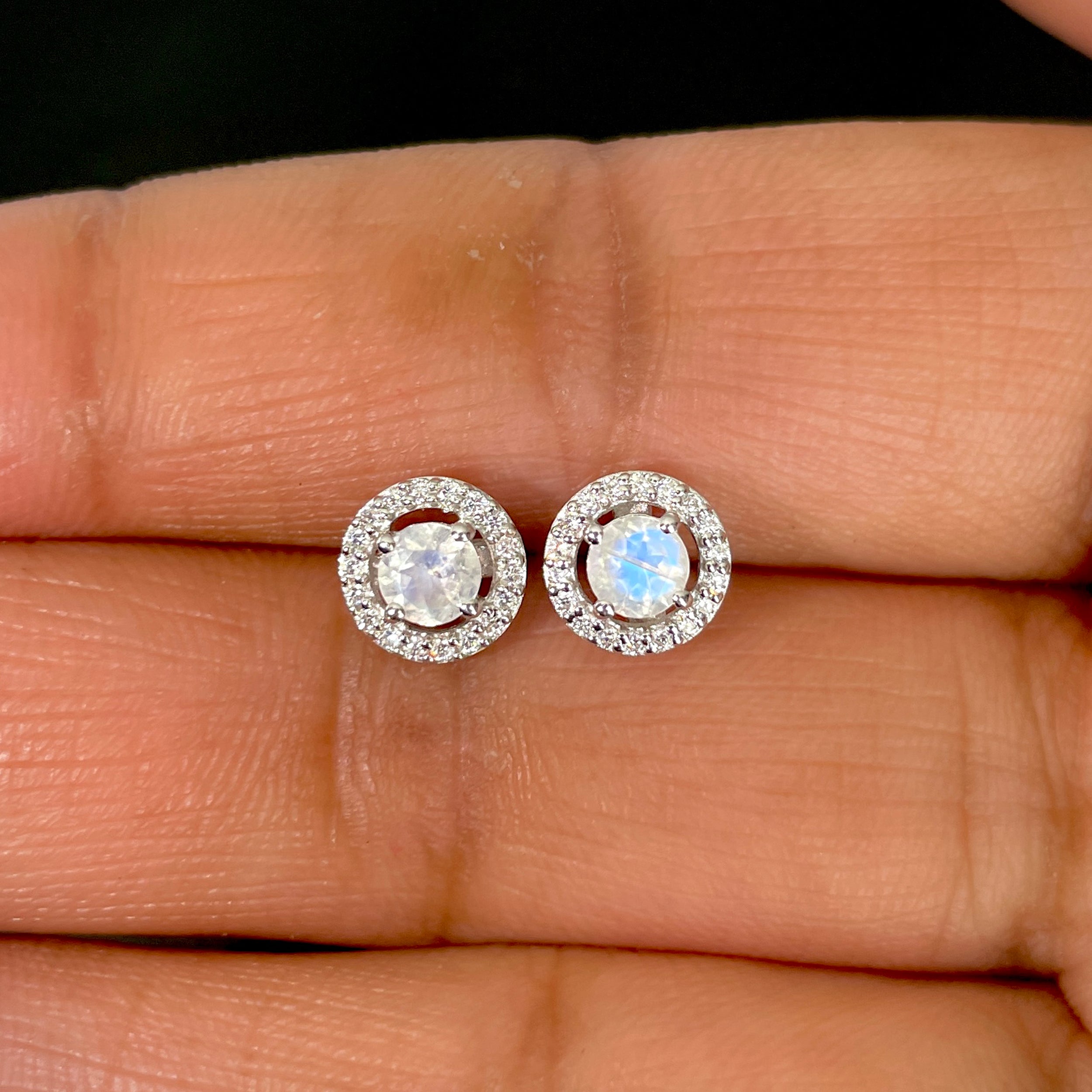 Moonstone Stud Earring-(RBM-SE-985.)